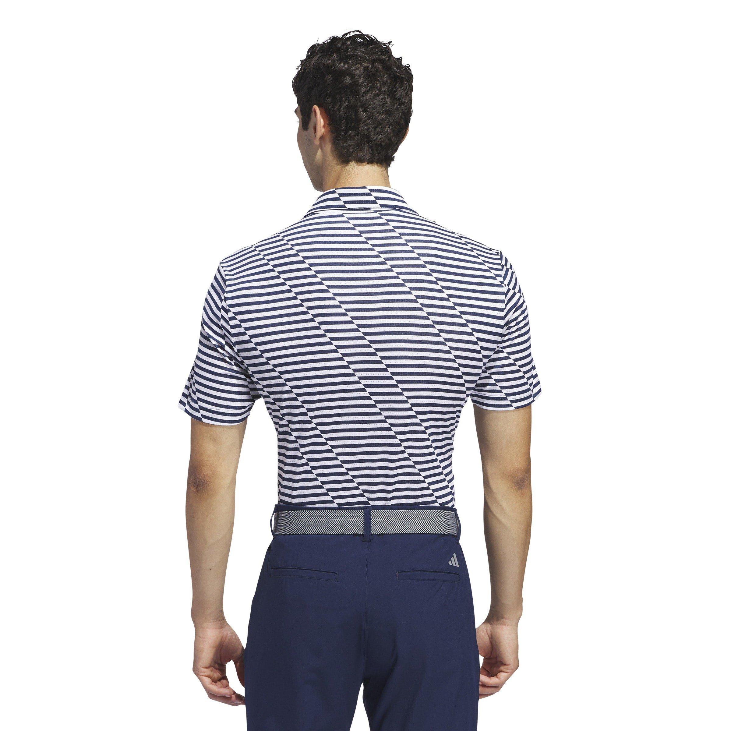C Navy/Bianco - adidas - Mesh Print Polo Shirt Mens - 3