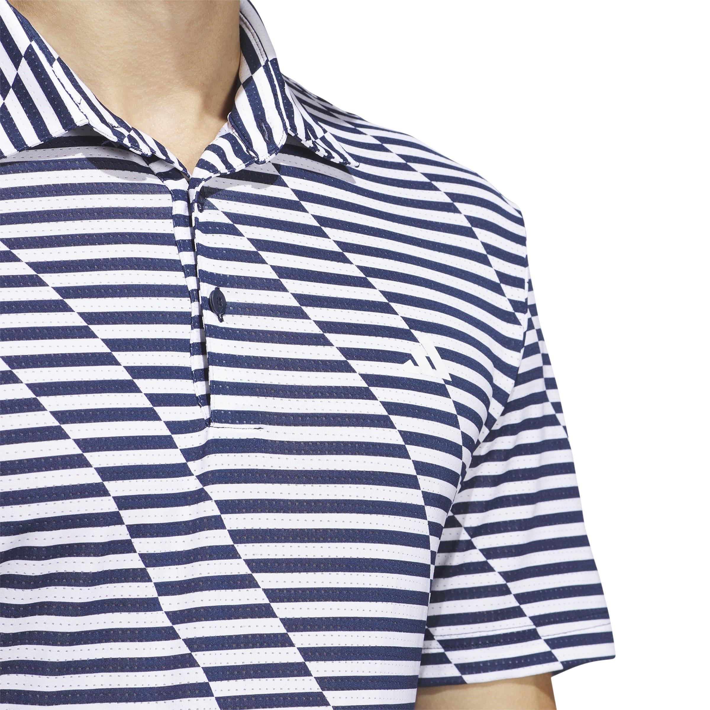 C Navy/Bianco - adidas - Mesh Print Polo Shirt Mens - 6
