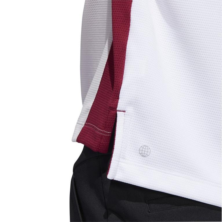 Rose - neck - Fred Perry tipped cuff zip neck polo in white - 6