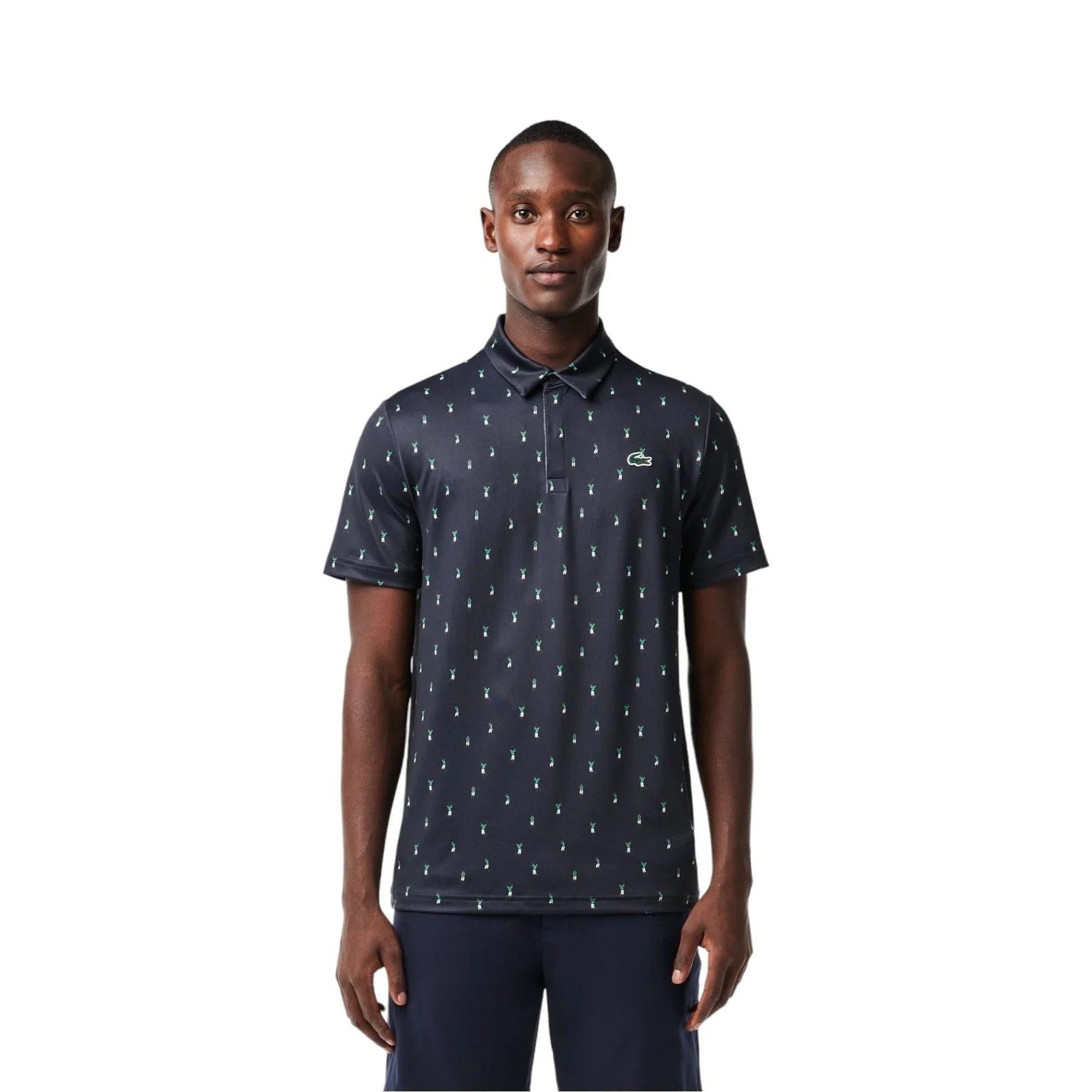 Lacoste Men's Navy Blue/White Short-Sleeve Performance Polo Shirt - XS