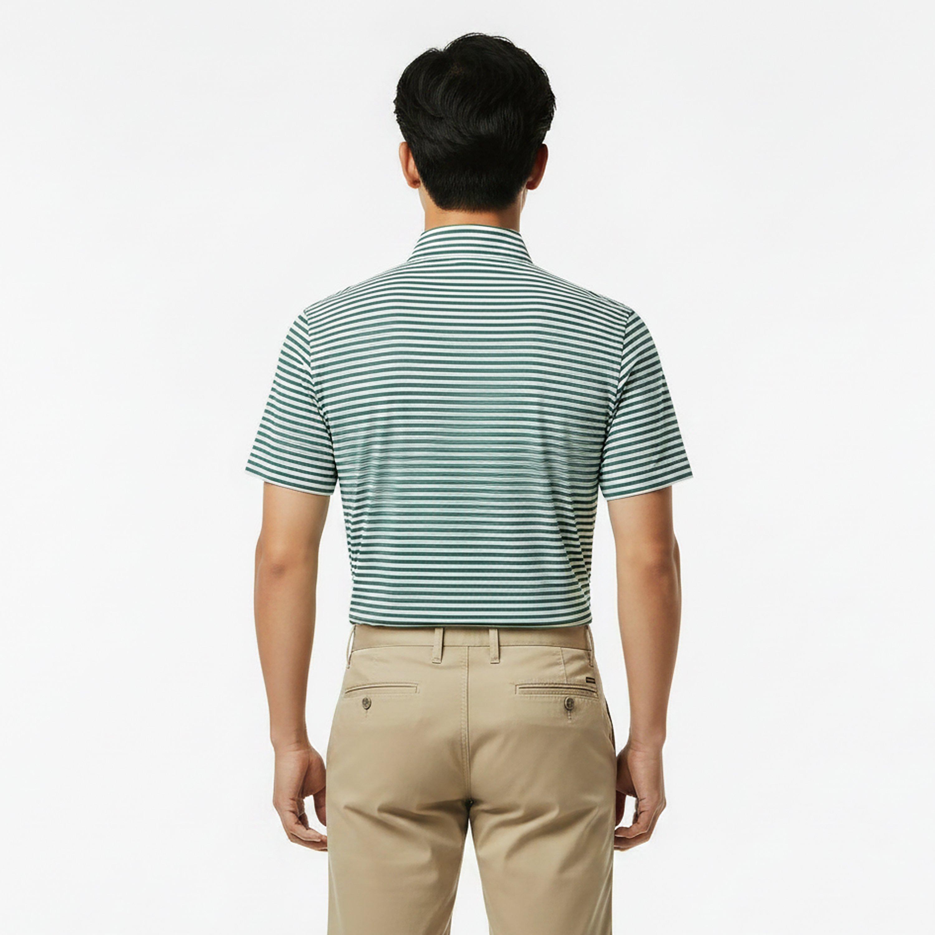 Green/White - Lacoste - Men's Short-Sleeve Performance Polo Shirt - 4