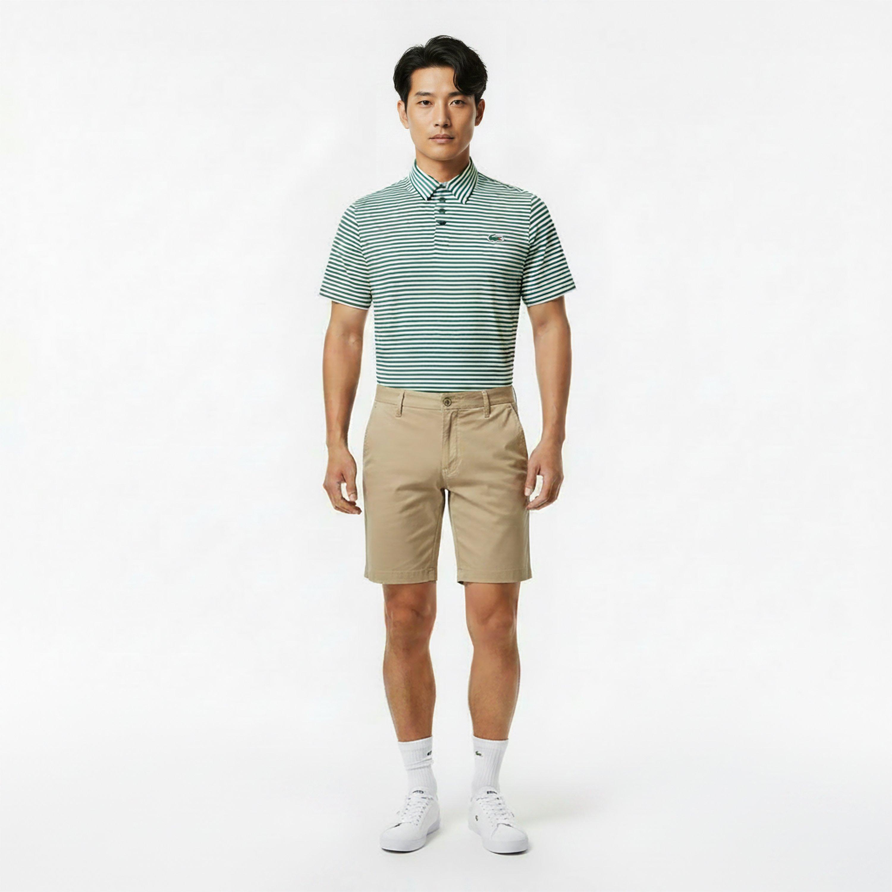 Green/White - Lacoste - Men's Short-Sleeve Performance Polo Shirt - 5