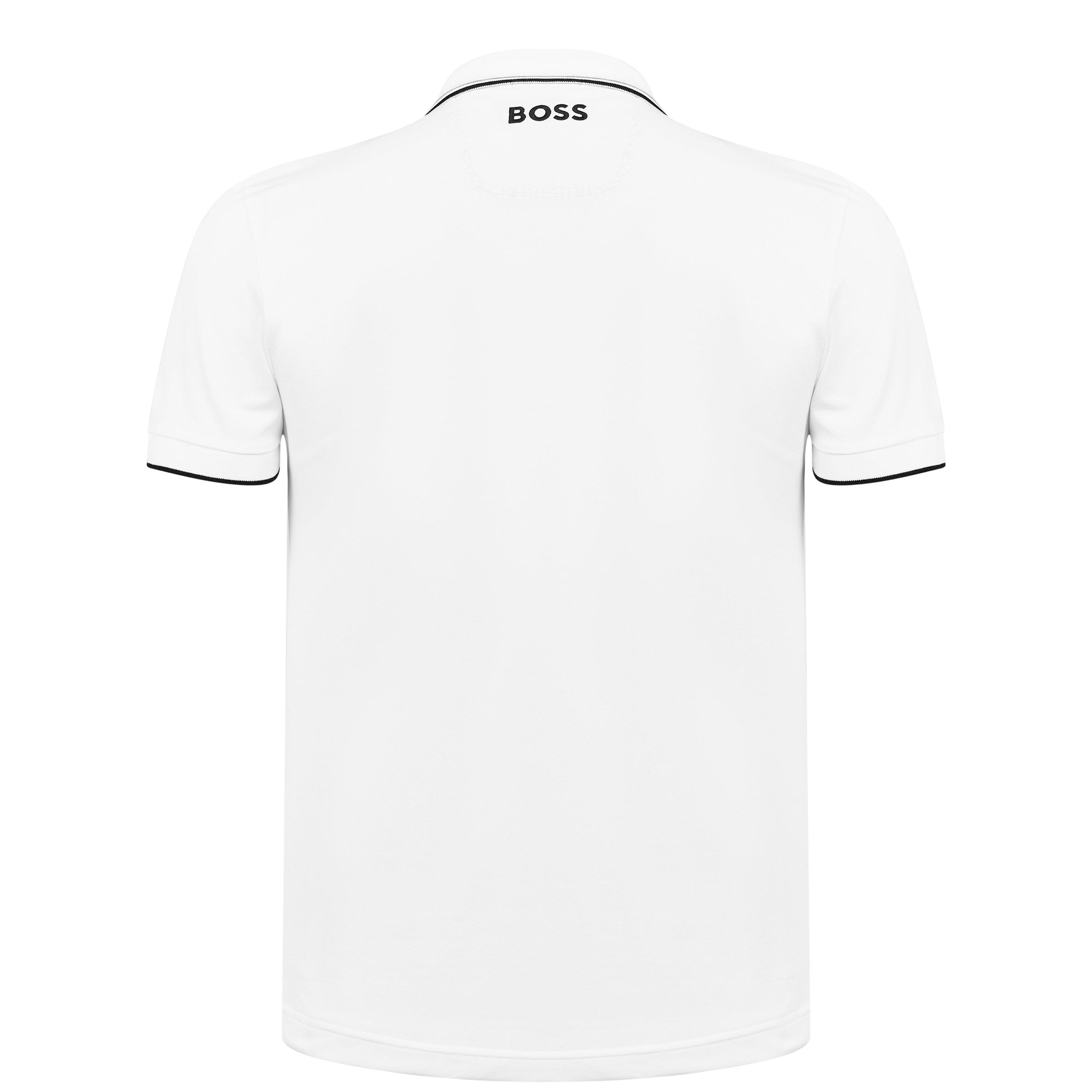 White 100 - Boss - Mens BOSS GREEN Paddy Pro Premium Cotton Polo Shirt - 2