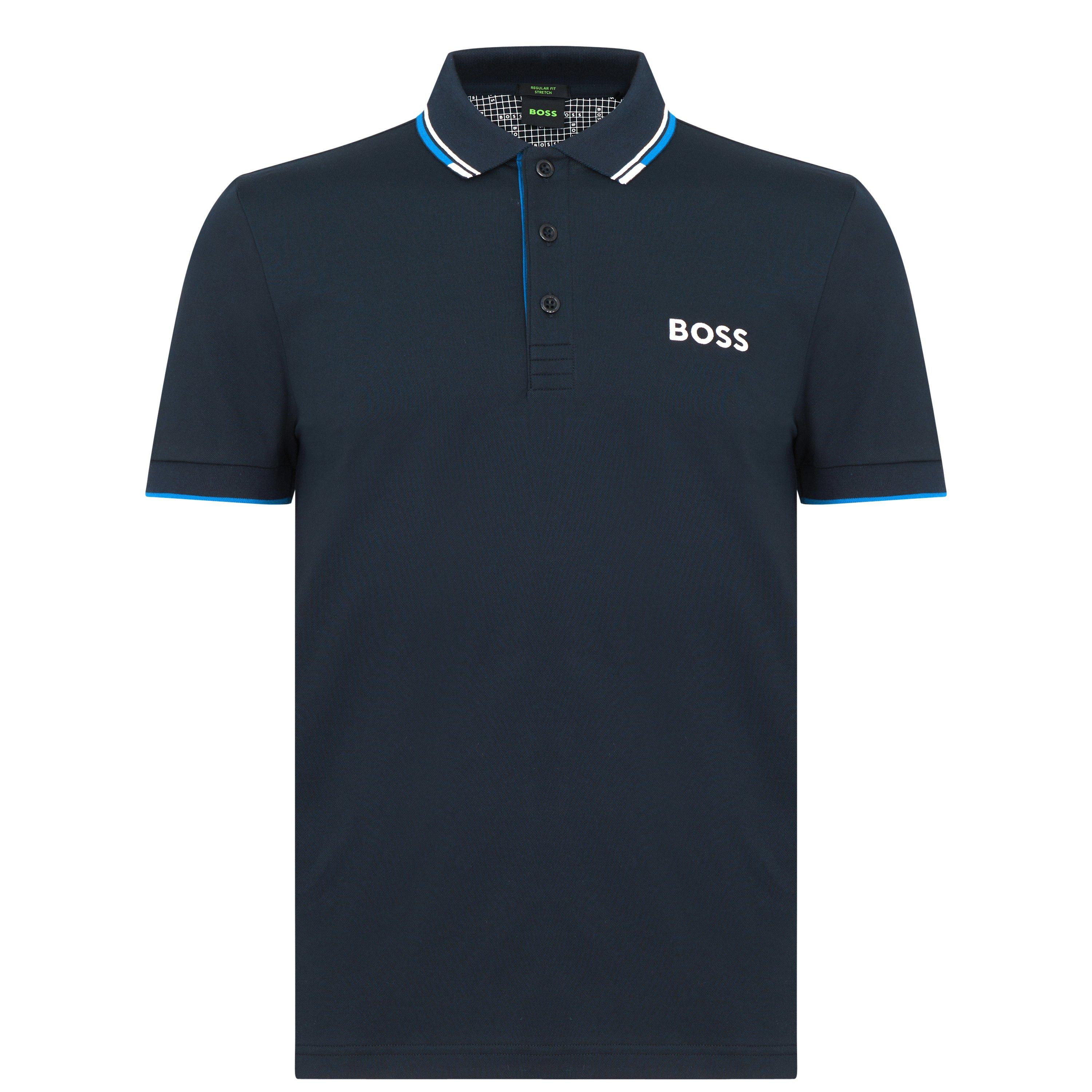 Navy 402 - Boss - Mens BOSS GREEN Paddy Pro Premium Cotton Polo Shirt - 1