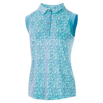 Island Green IslandGreen Golf Floral All Over Print Sleeveless Polo Shirt Ladies
