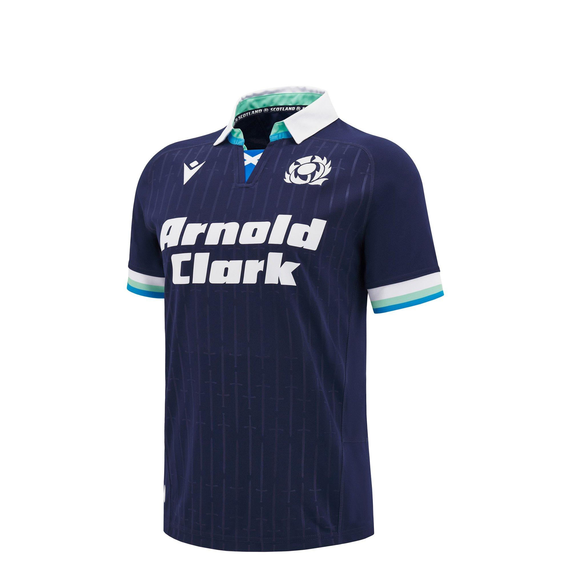 Macron  Kids Scotland Rugby Home Shirt 2024 Juniors - Blue - 7-8 (S)