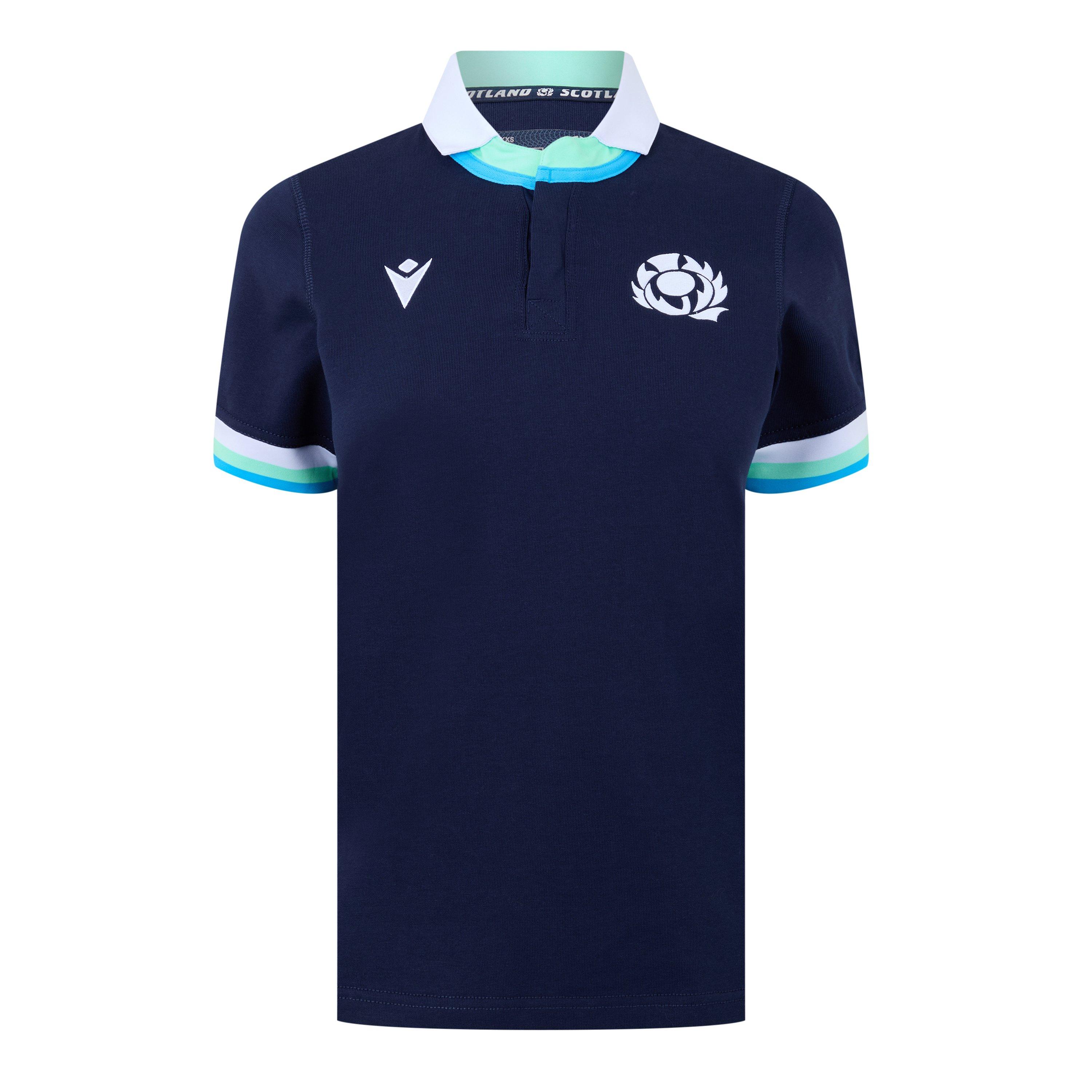 Blue - Macron - Scotland Rugby Home Cotton Shirt 2024 Womens - 1