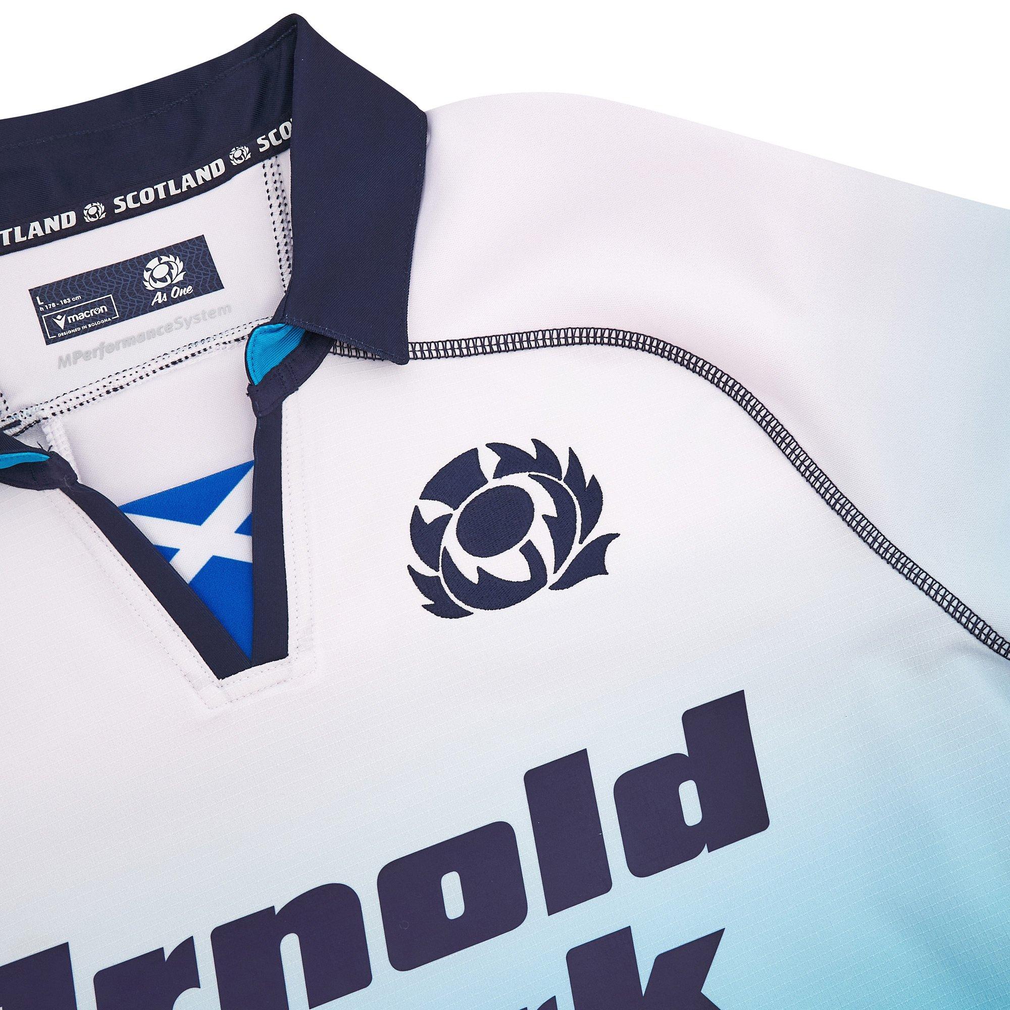 Weiß - Macron - Scotland Rugby Slim Fit Authentic Away Shirt 2024 Adults - 3