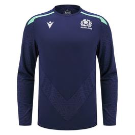 Macron Scotland Rugby Union Long Sleeve Training T-Shirt 2024 Adults