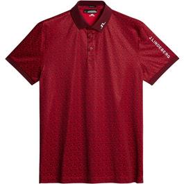 J Lindeberg Golf Tour Tech Print Polo Shirt Mens