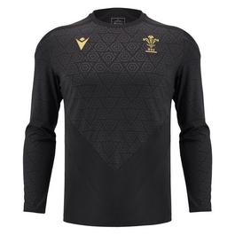 Macron Welsh Rugby Union Long Sleeve T Shirt 2024 Adults