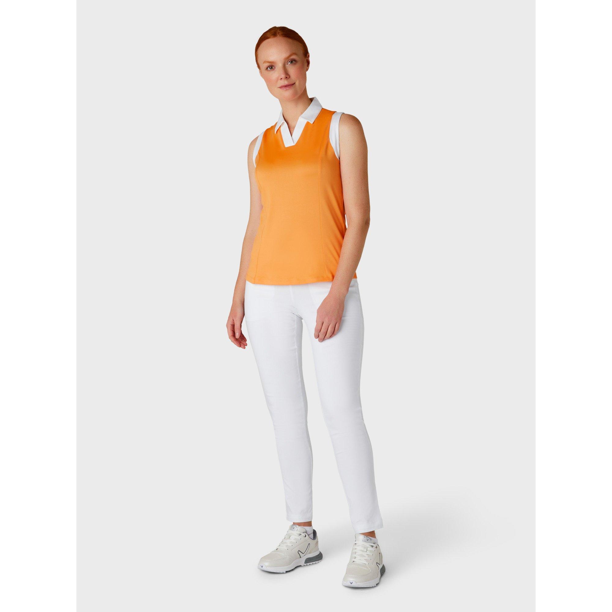 Callaway Women's Sleeveless Performance Polo Shirt - Papaya - 8 (XS)