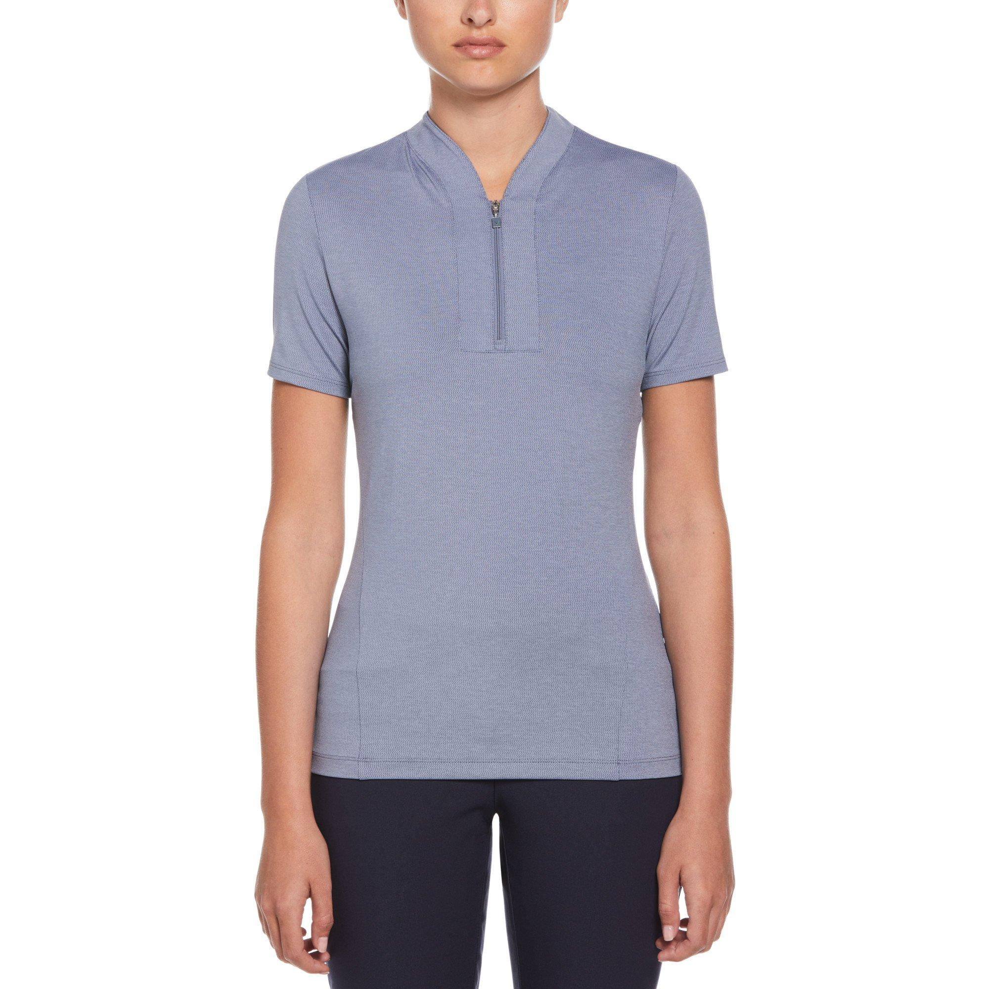 Callaway Women's Tonal Short-Sleeve Performance Polo - Blue Indigo Htr - 8 (XS)