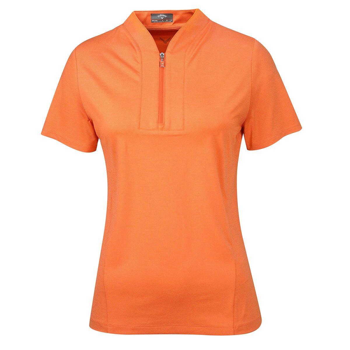 Callaway Women's Tonal Short-Sleeve Performance Polo Shirt - Nectarine Htr - 8 (XS)
