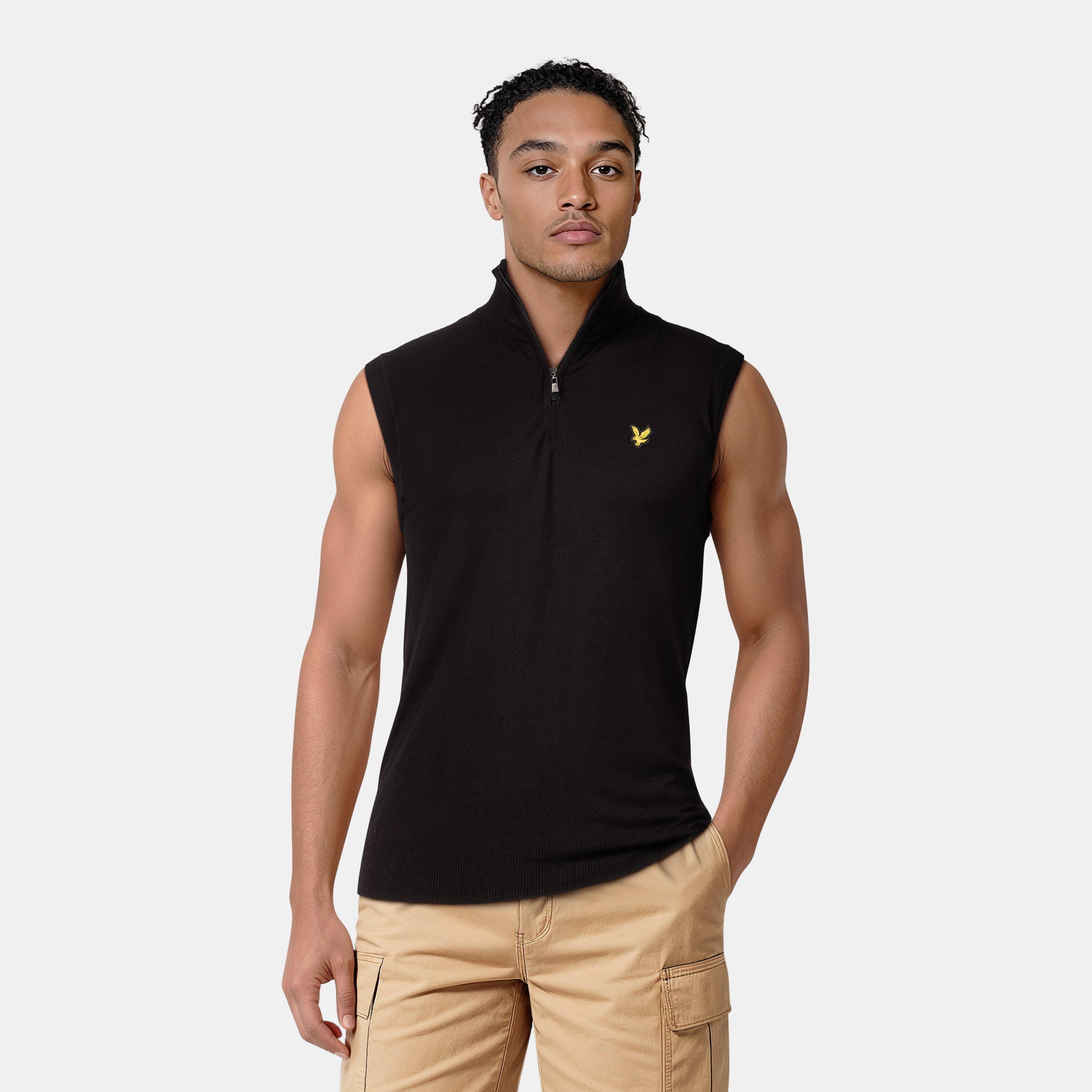 Jet Black - Lyle and Scott - Men's Knitted Sweater Vests - 2