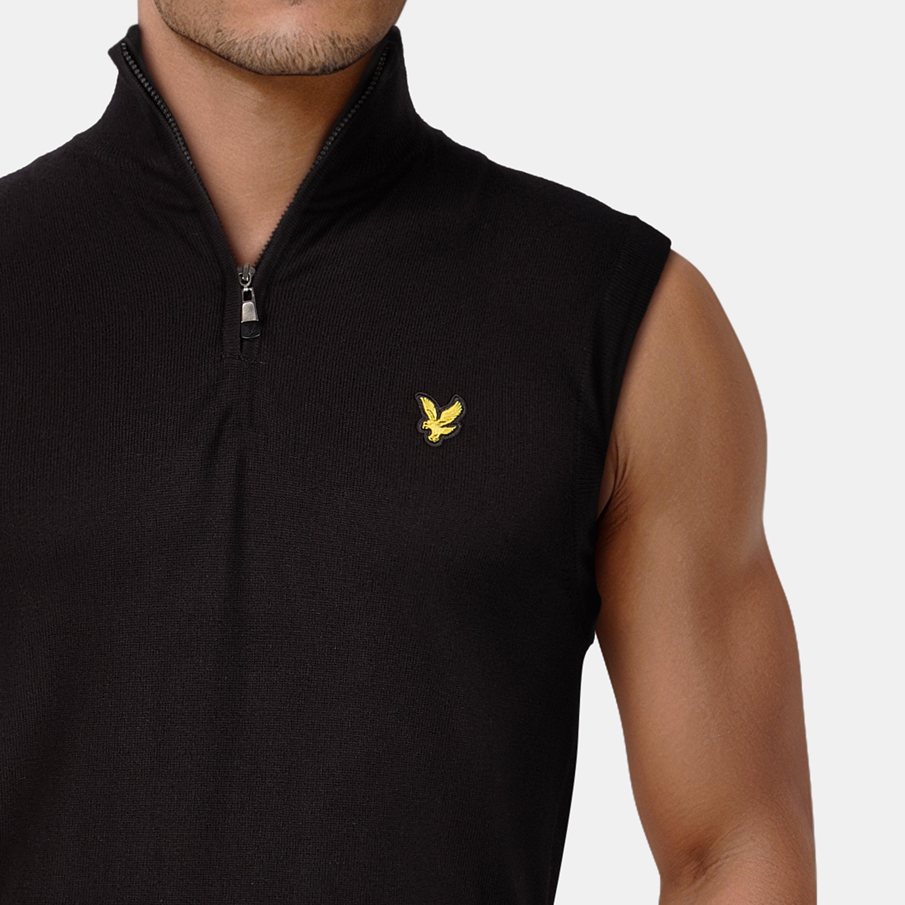 Jet Black - Lyle and Scott - Men's Knitted Sweater Vests - 4