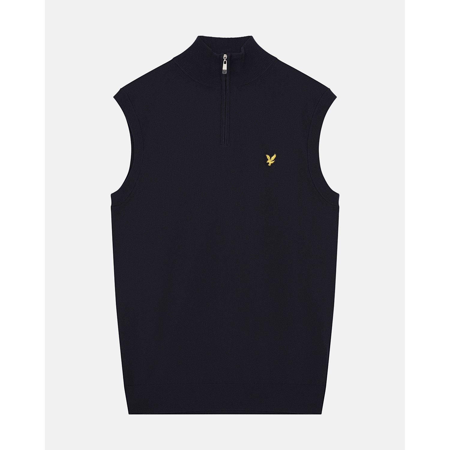 Dark Navy - Lyle and Scott - Men's Knitted Sweater Vests - 1