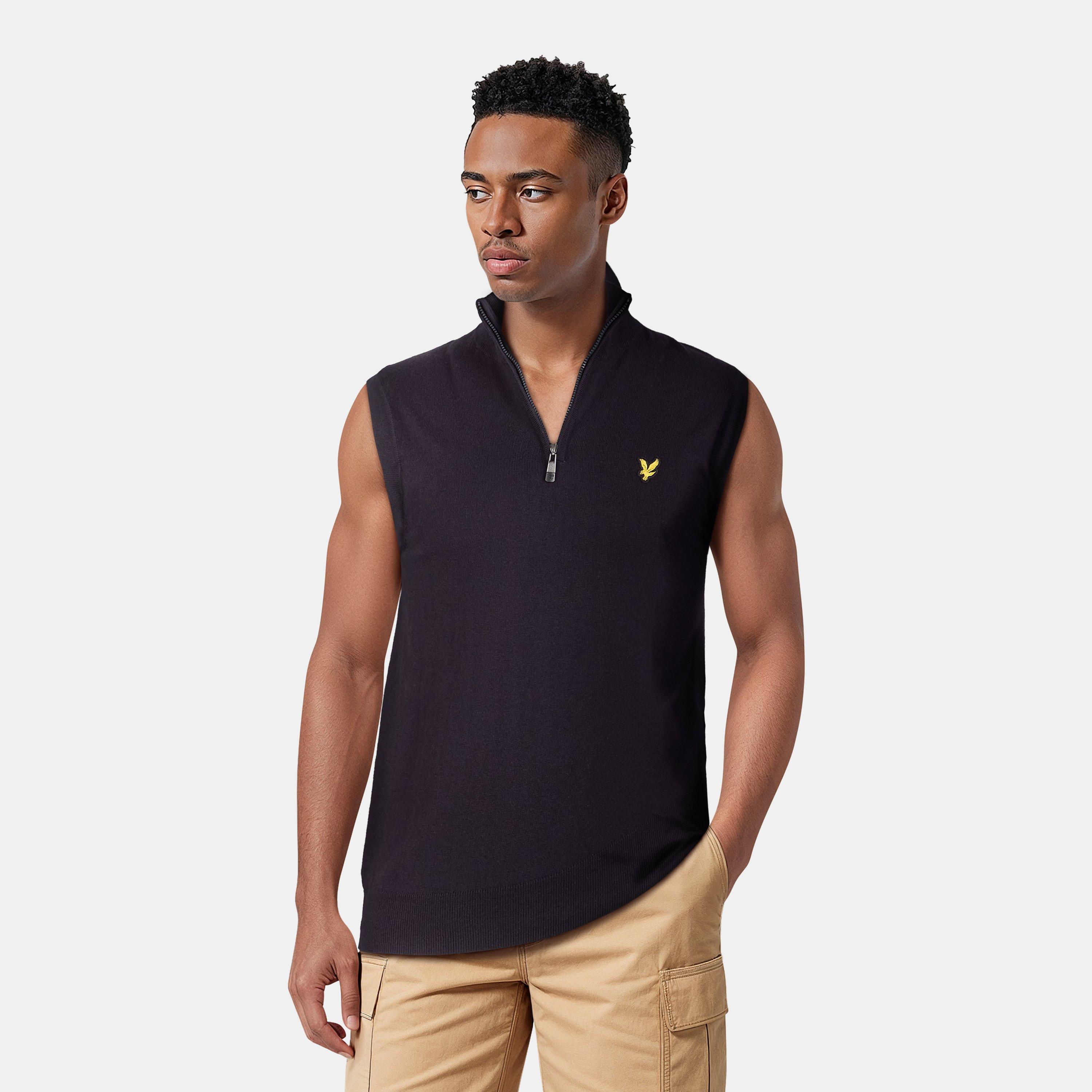 Dark Navy - Lyle and Scott - Men's Knitted Sweater Vests - 2