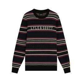 Lyle Square Knit Car Sn99 Glen Fairisle Jumper