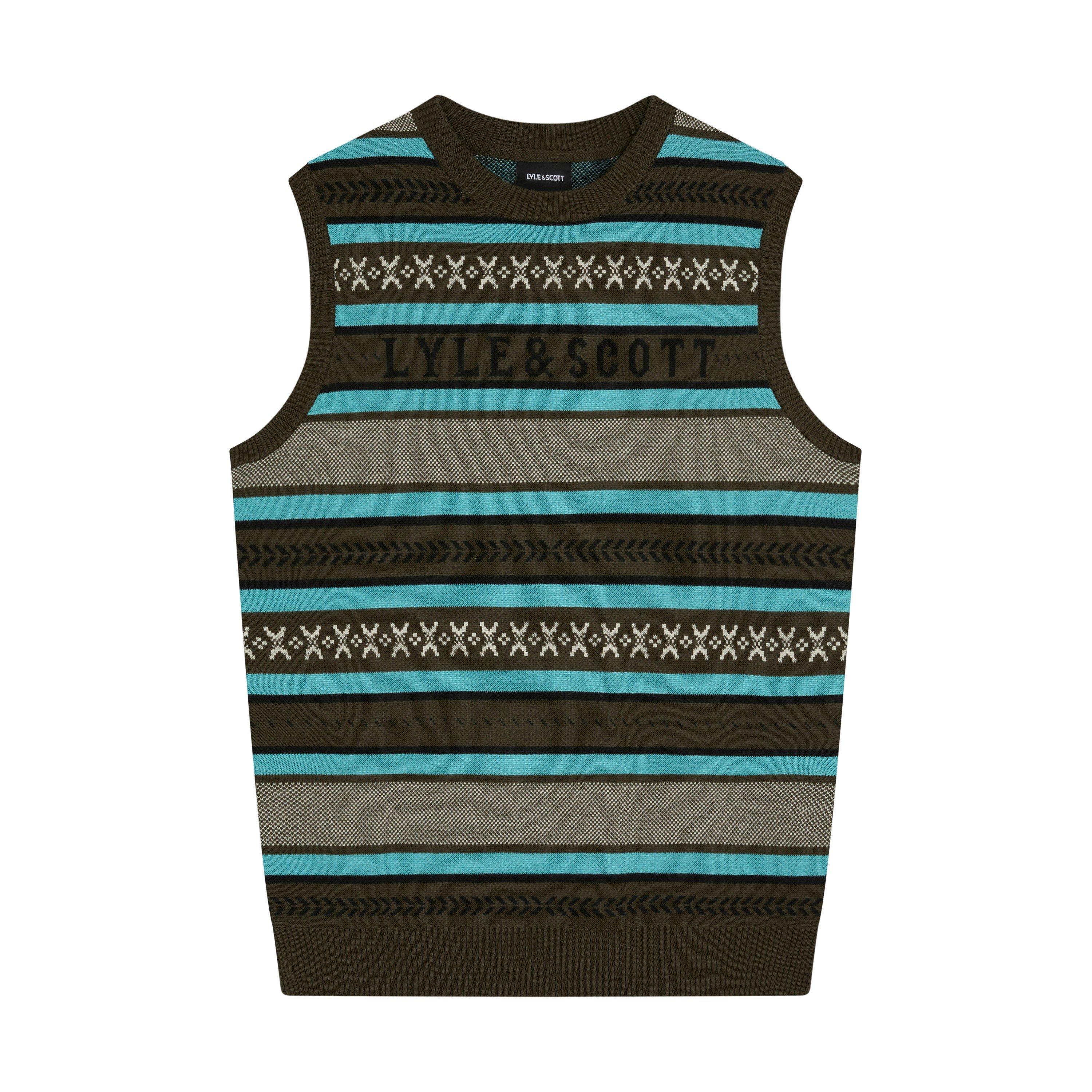 Olive - Lyle and Scott - Glen Fair Isle Vest - 1