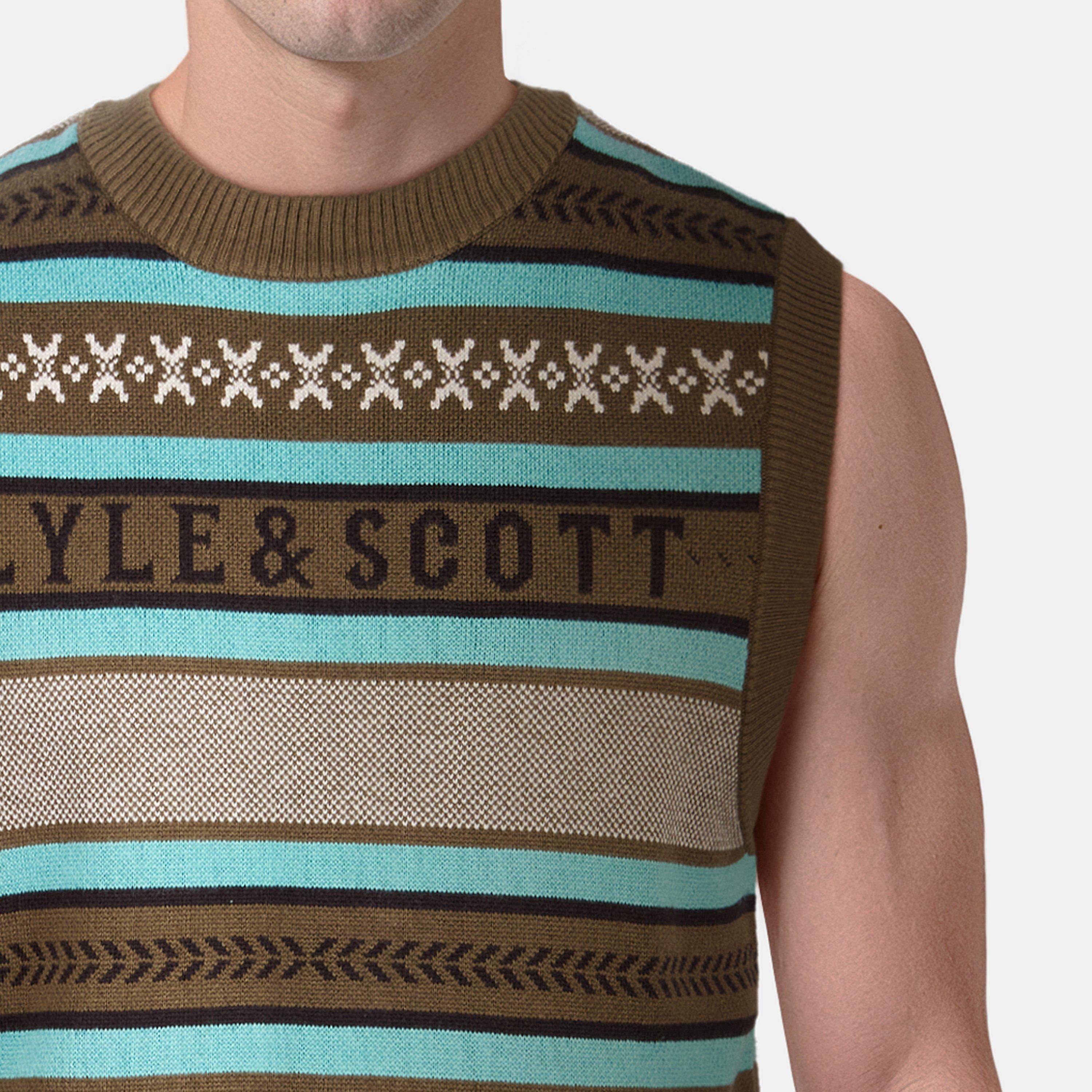 Olive - Lyle and Scott - Glen Fair Isle Vest - 4