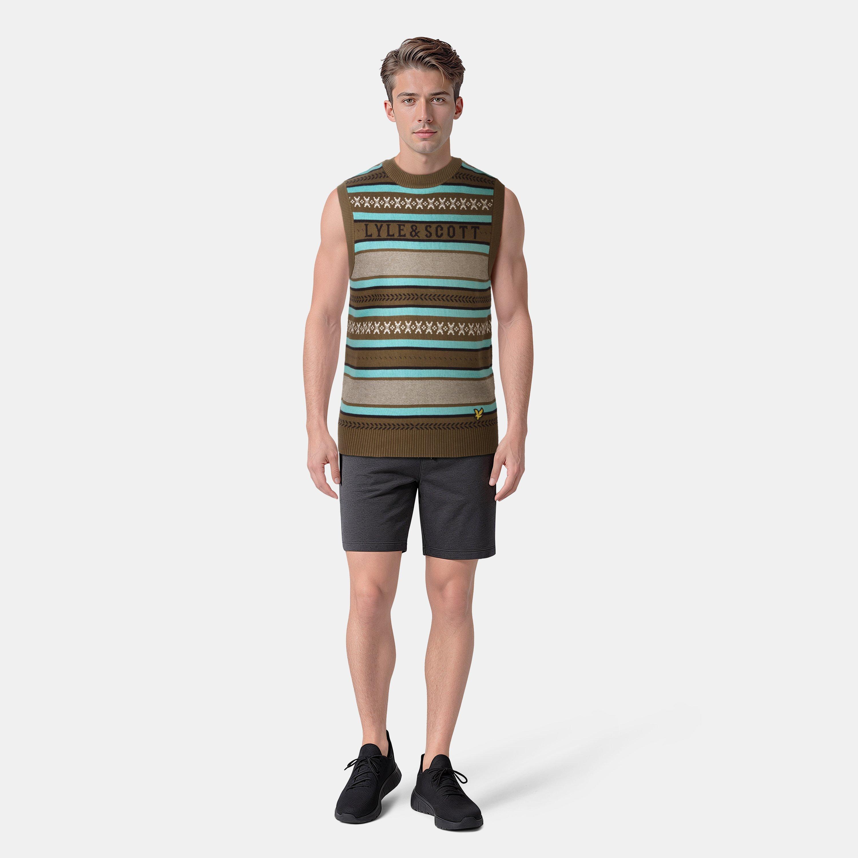 Olive - Lyle and Scott - Glen Fair Isle Vest - 5