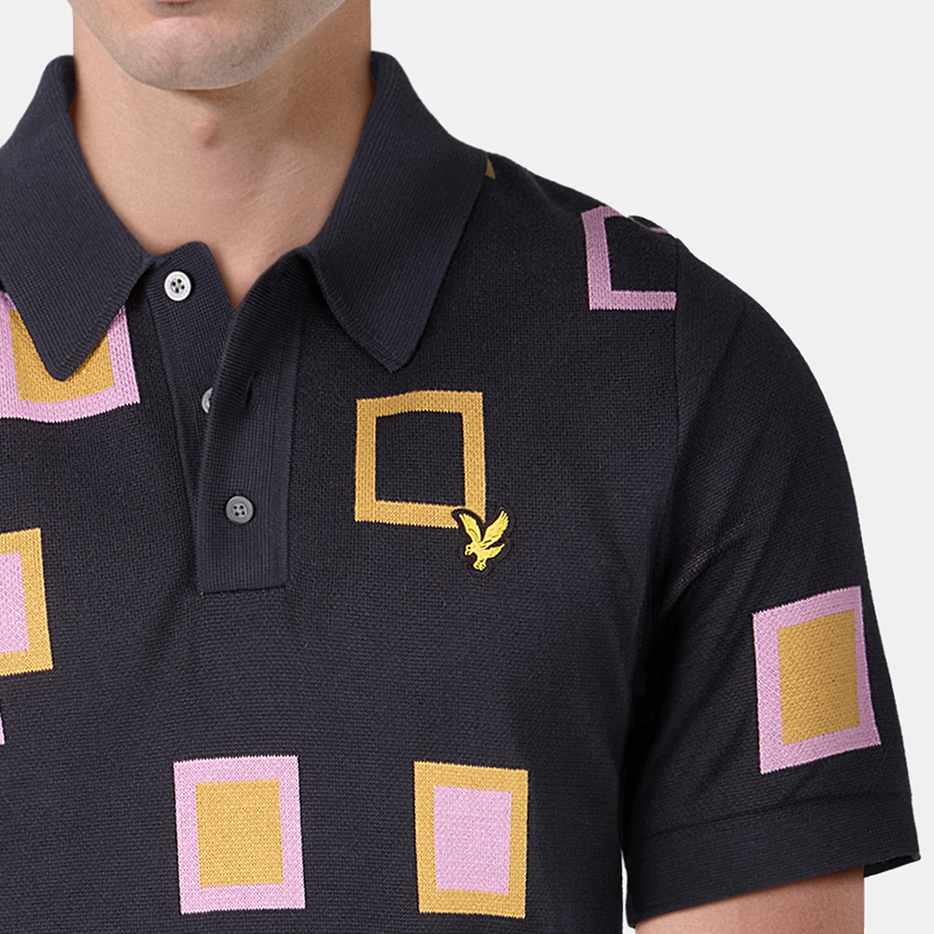 Mørkeblå - Lyle and Scott - Men's Knitted Golf Short-Sleeve Performance Polo Shirt - 4