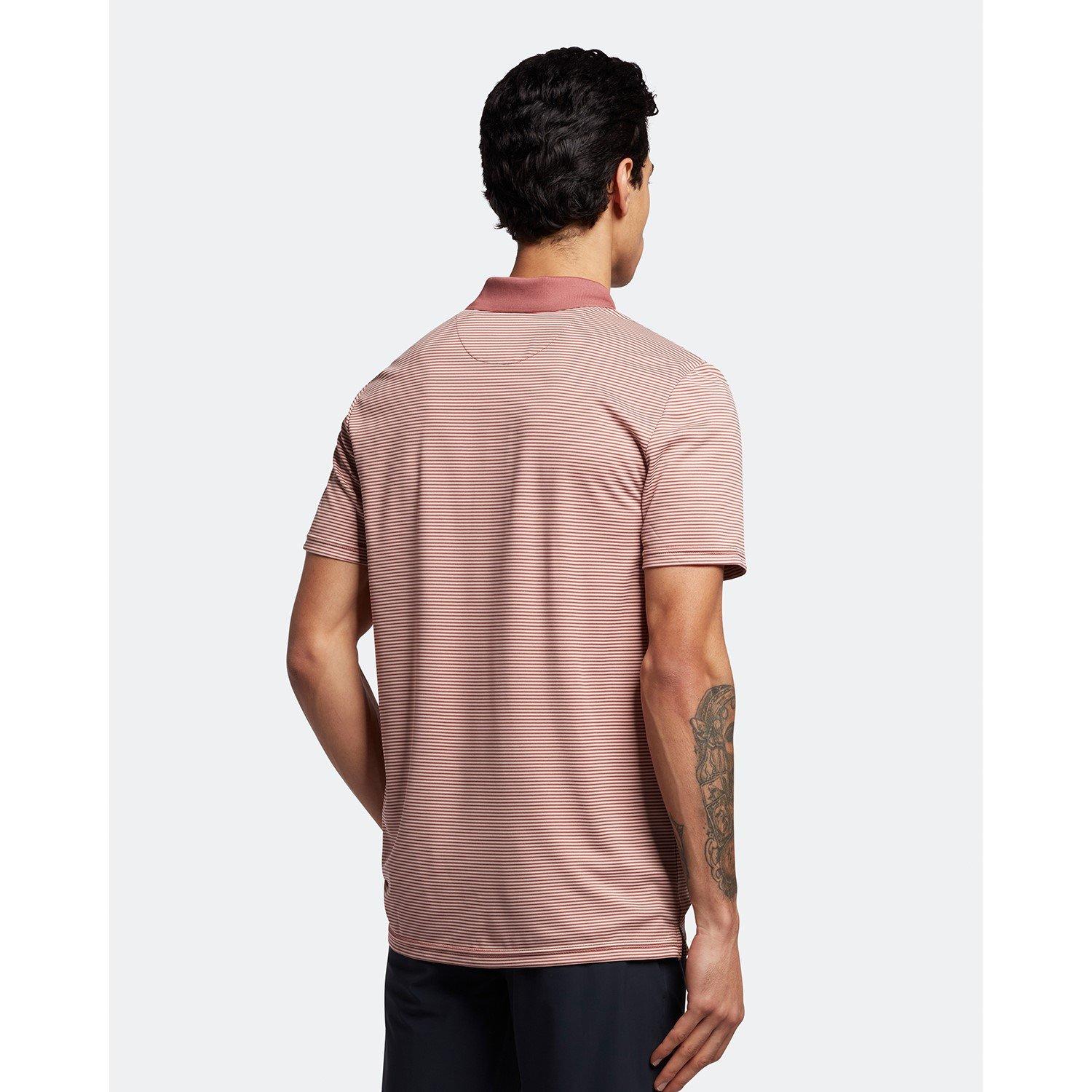 Rose Brown - Lyle and Scott - Golf Microstripe Polo Shirt - 2