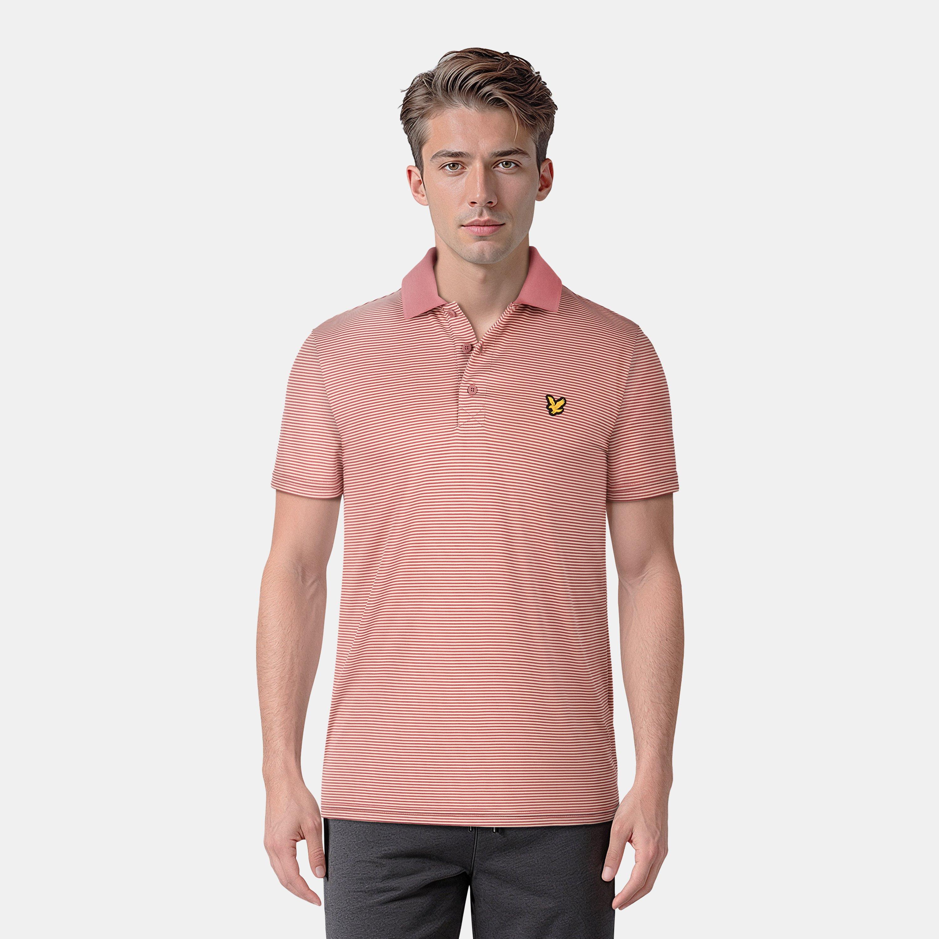 Lyle and Scott Golf Microstripe Polo Shirt Short Sleeve