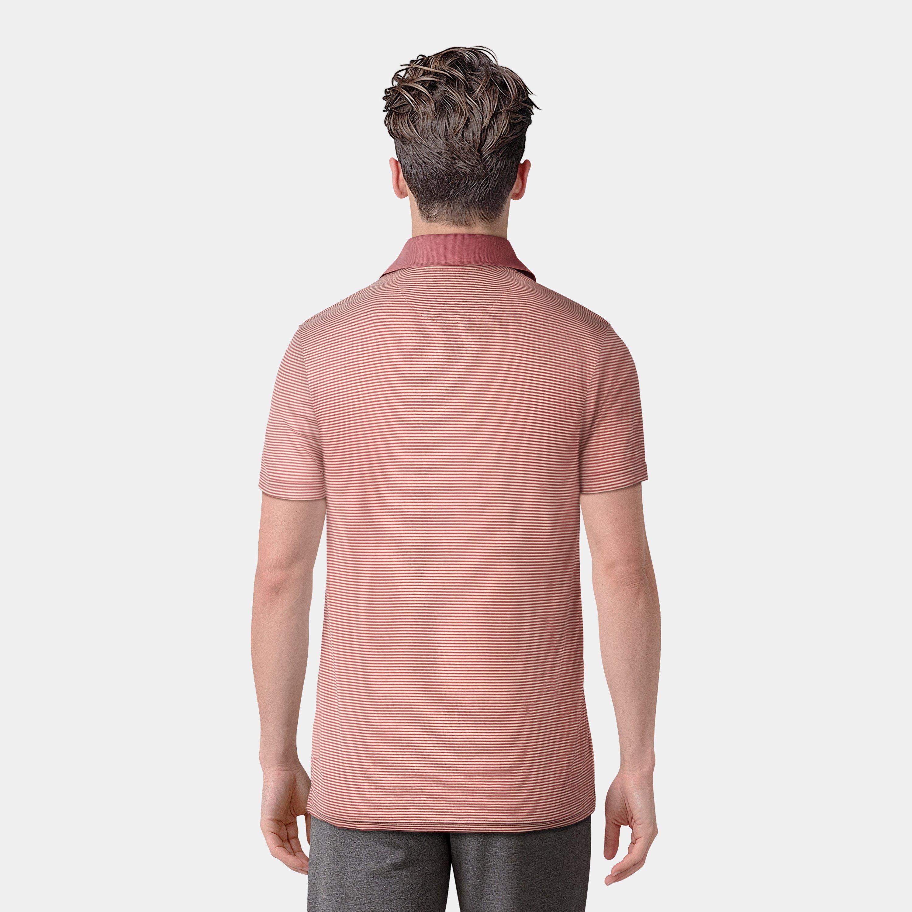 Rose Brown - Lyle and Scott - Golf Microstripe Polo Shirt - 4