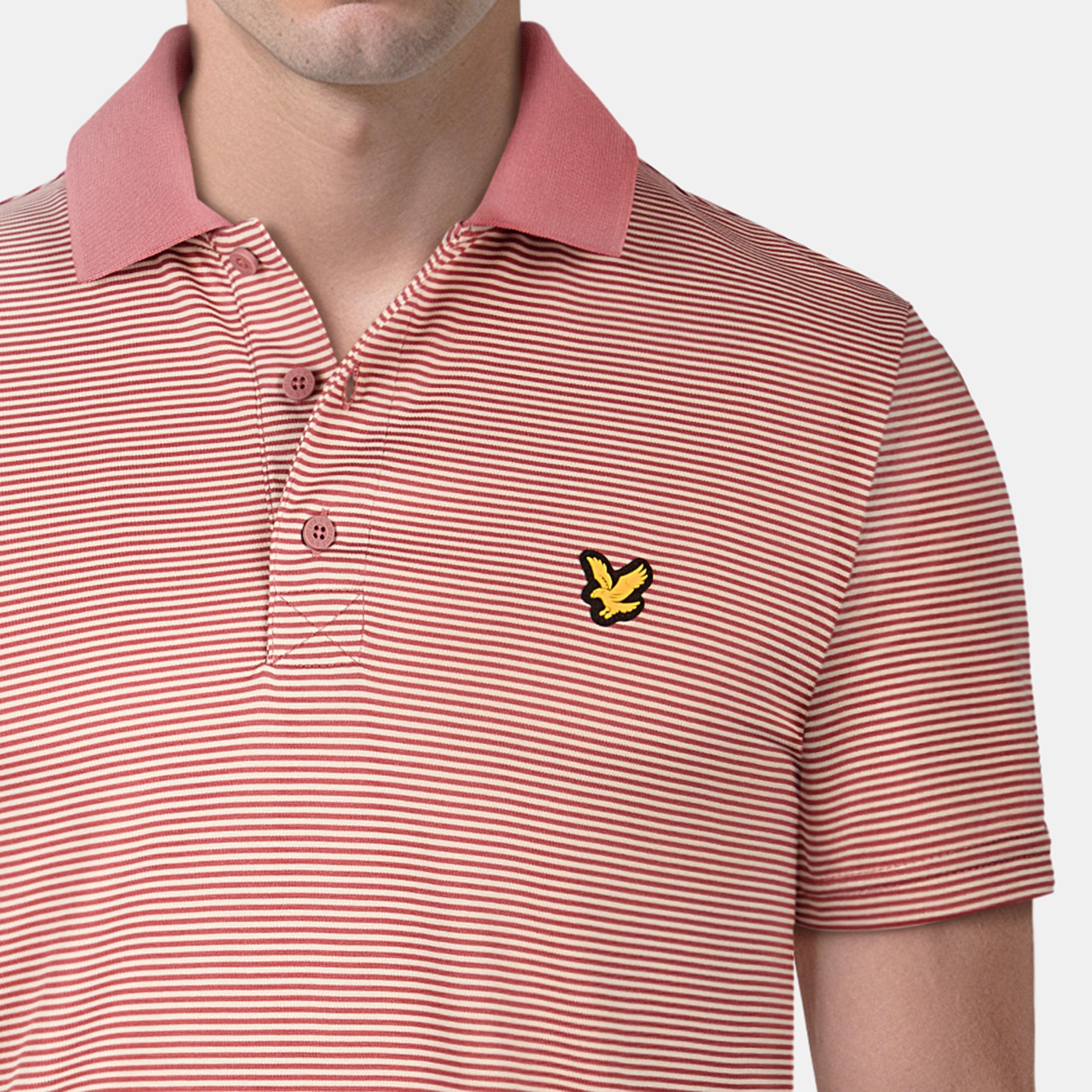 Rose Brown - Lyle and Scott - Golf Microstripe Polo Shirt - 5