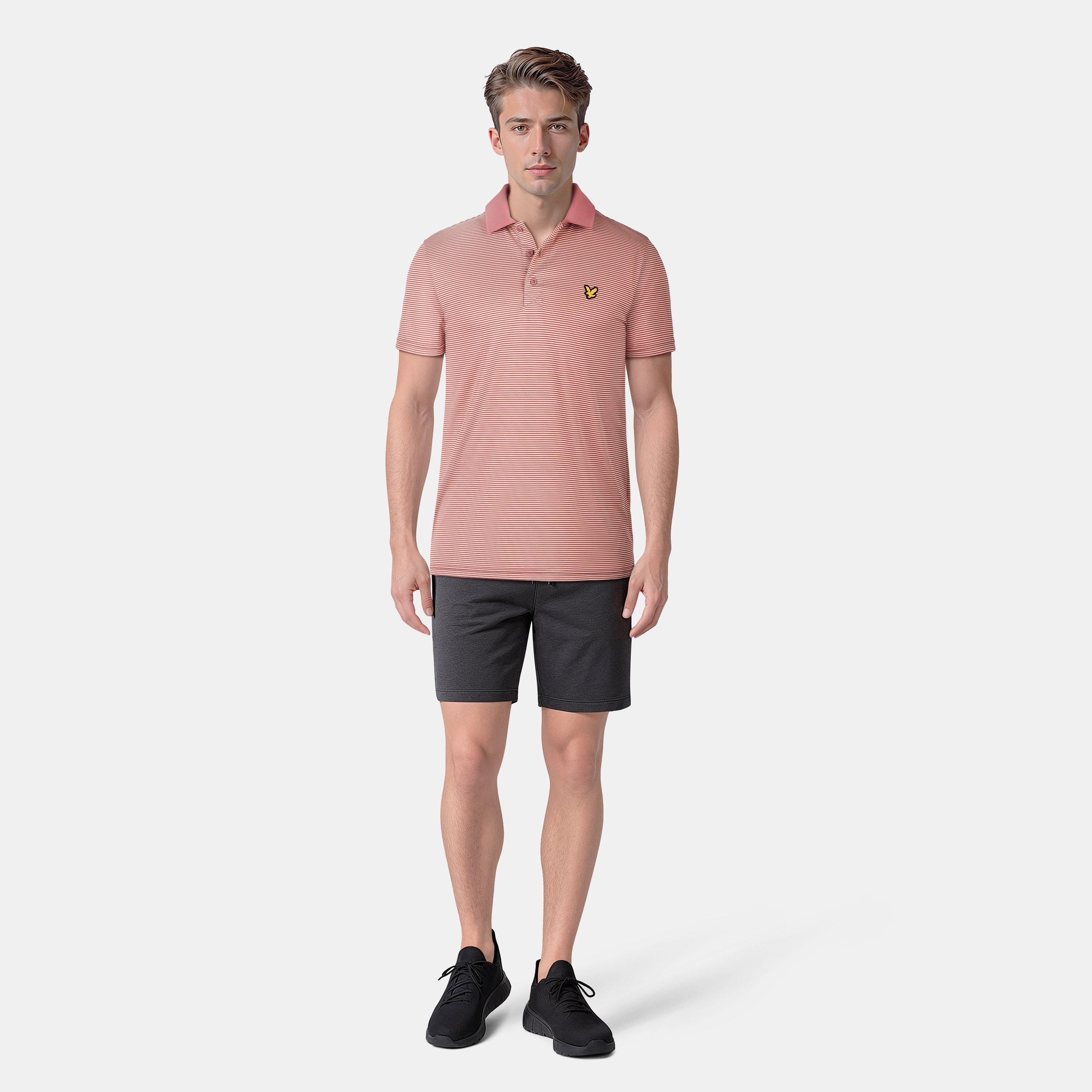 Rose Brown - Lyle and Scott - Golf Microstripe Polo Shirt - 6