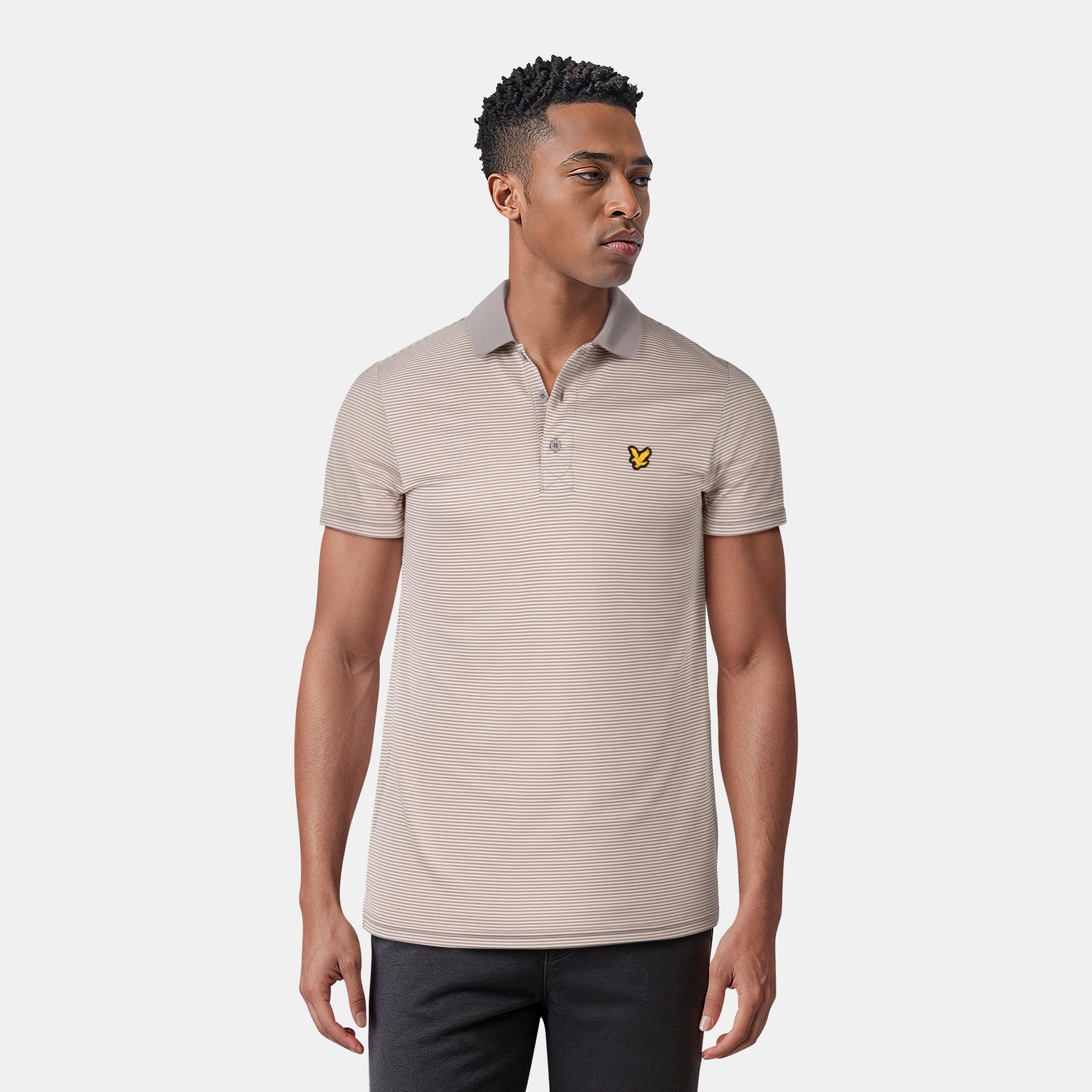 Warm Dust - Lyle and Scott - Golf Microstripe Polo Shirt - 2