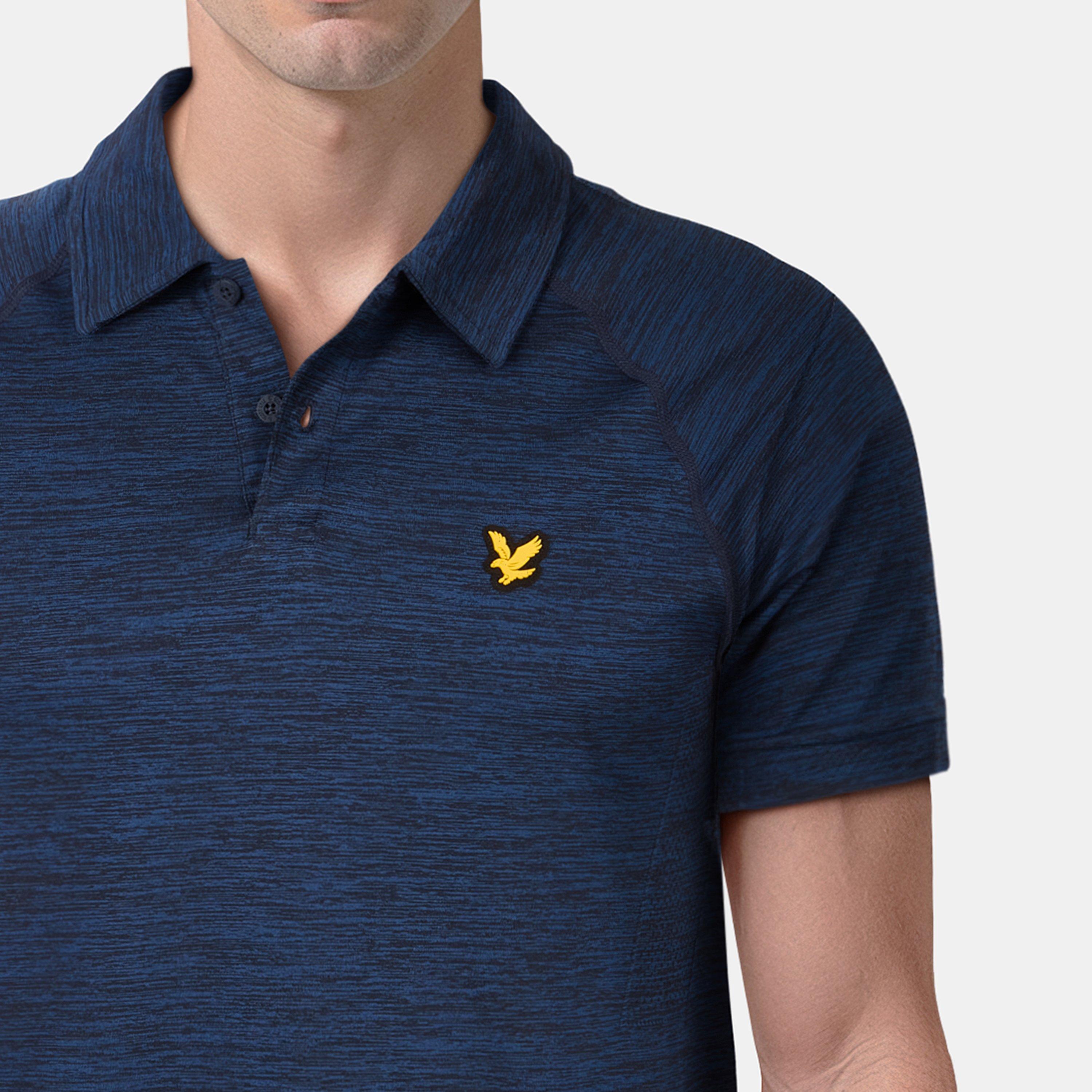Dark Navy Marl - Lyle and Scott - Seamless Short Sleeve Polo Shirt - 5
