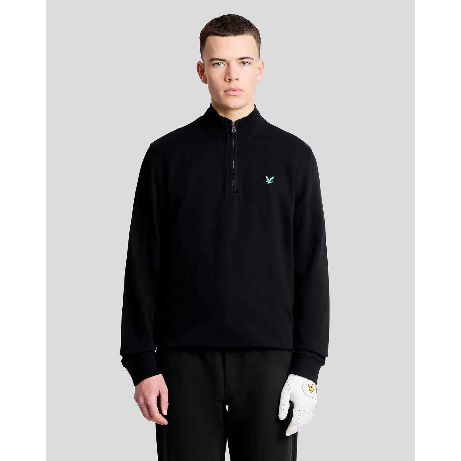 Z865 Jet Black - Lyle and Scott - Lyle & Scott Golf Green Eagle Quarter Zip Midlayer - 1