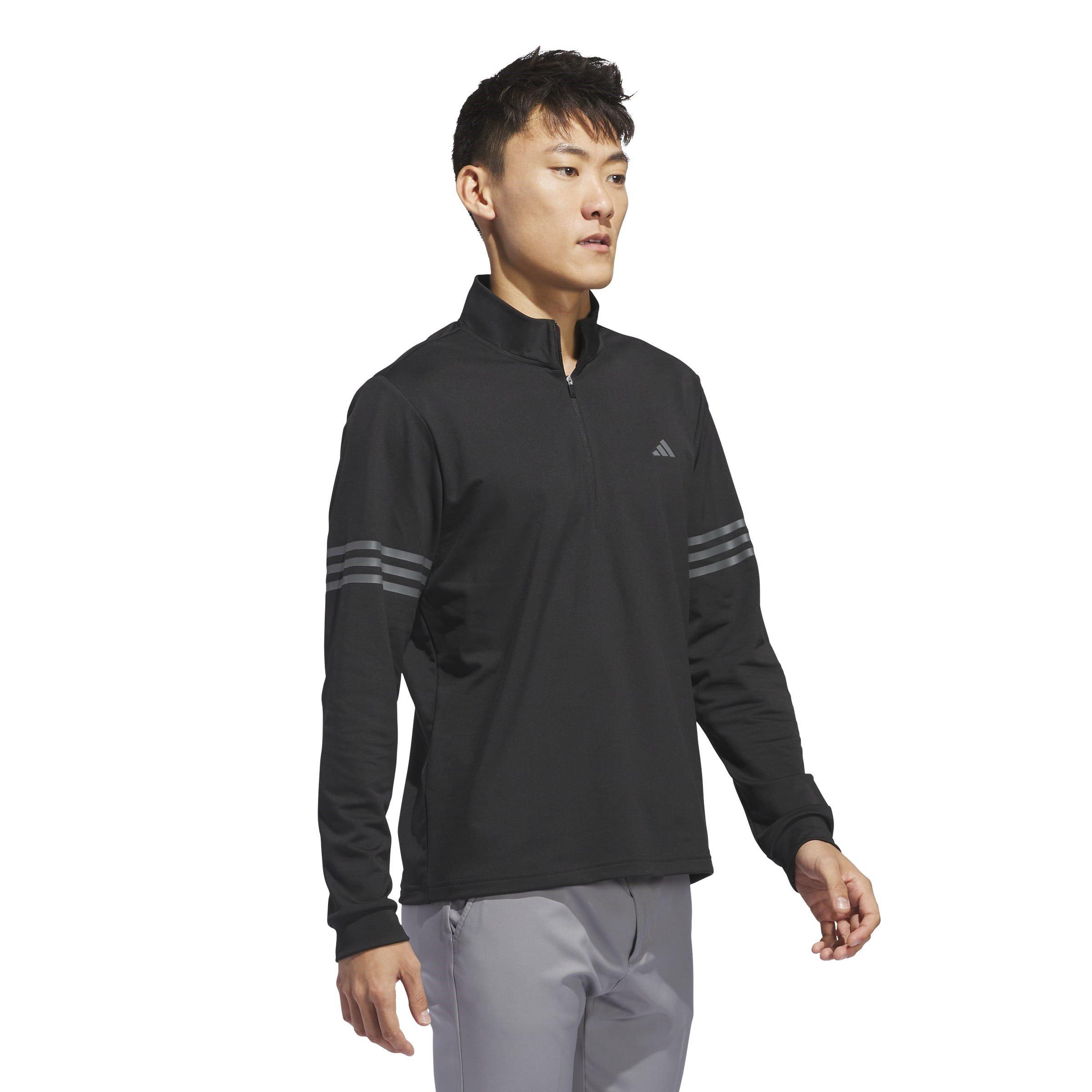 Schwarz - adidas - 3 Stripe Zip Top Mens - 2