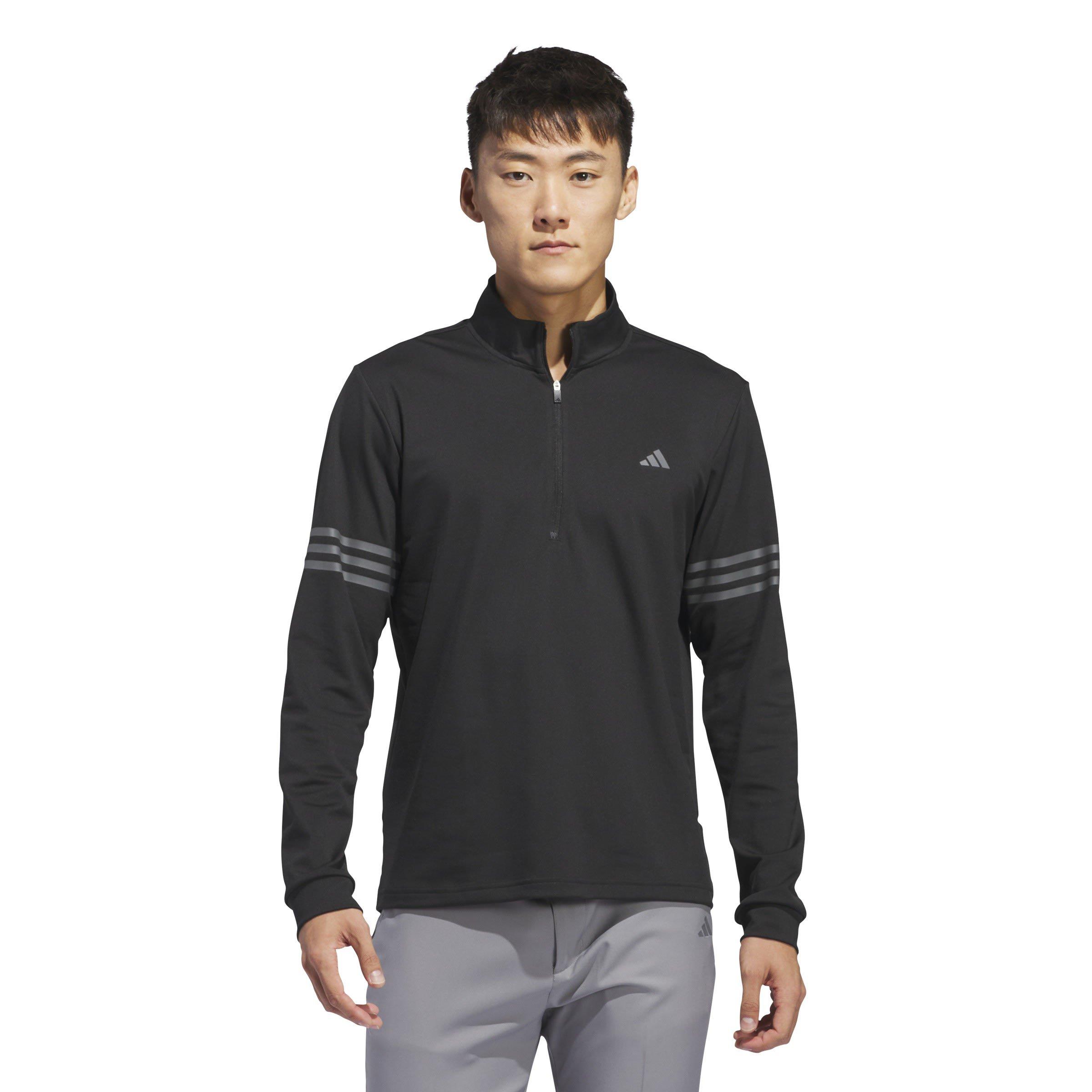 Schwarz - adidas - 3 Stripe Zip Top Mens - 3