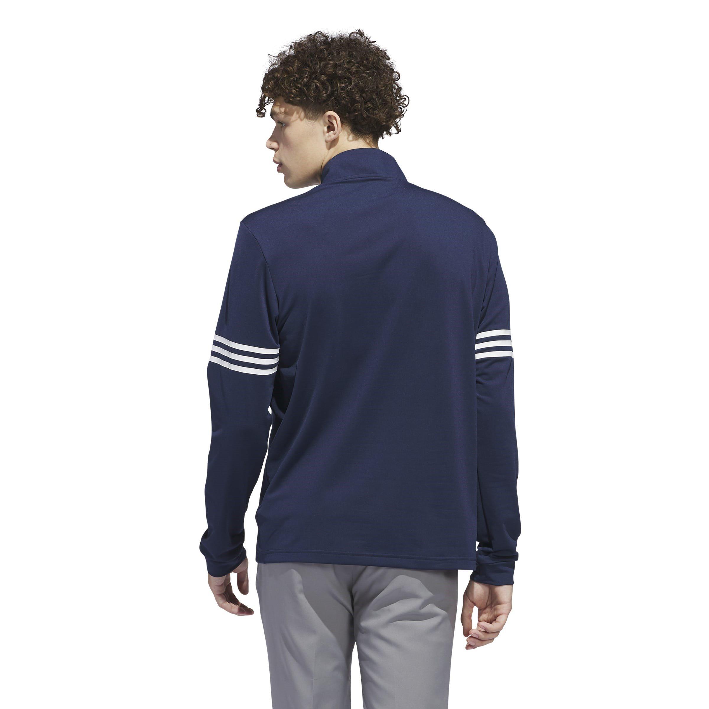 Navy - adidas - 3 Stripe Zip Top Mens - 4