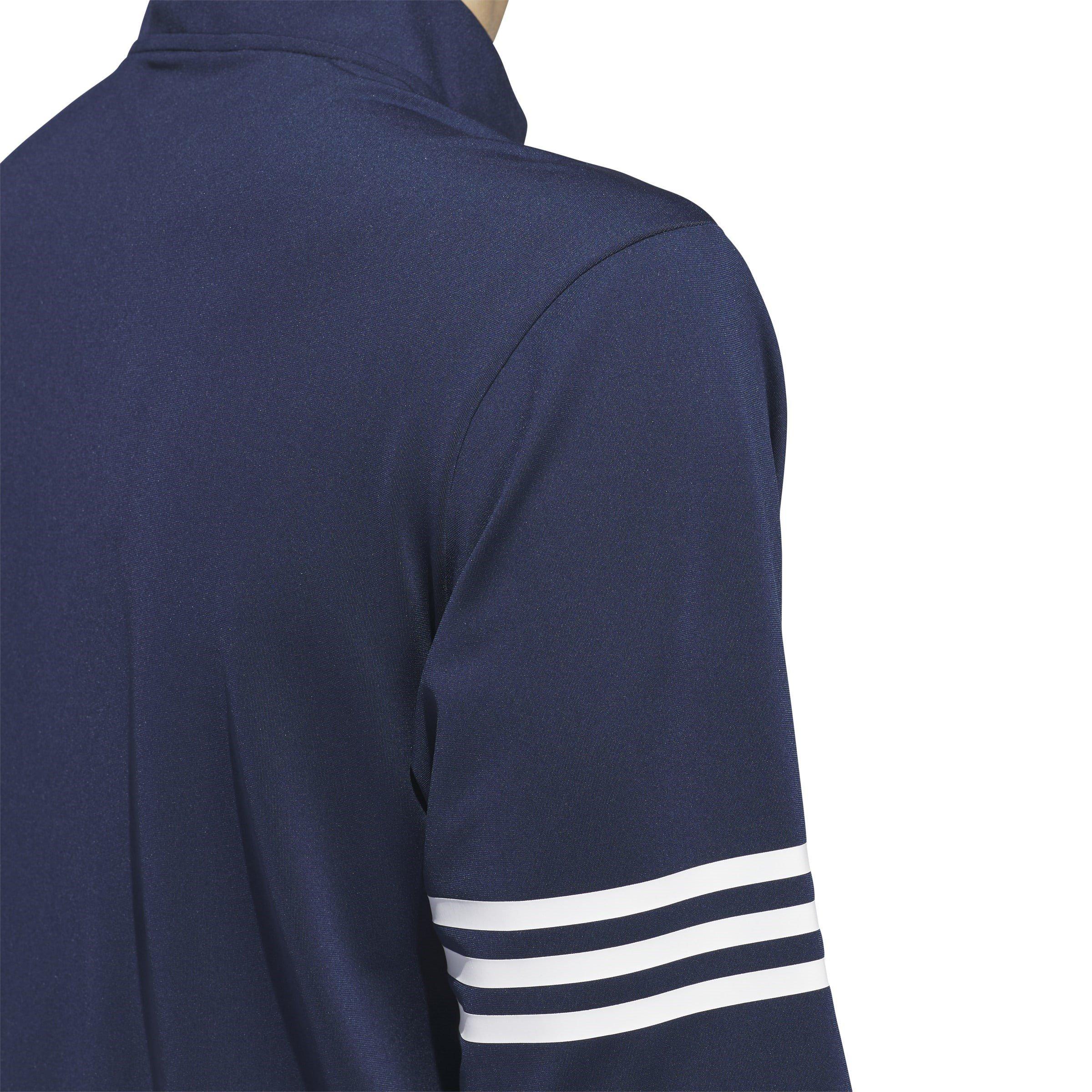 Navy - adidas - 3 Stripe Zip Top Mens - 6