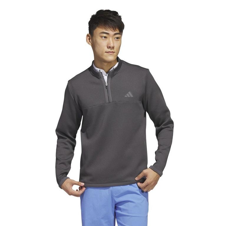 Gris carbone - adidas - Microdot 1/4 Zip Golf Sweatshirt Mens - 2