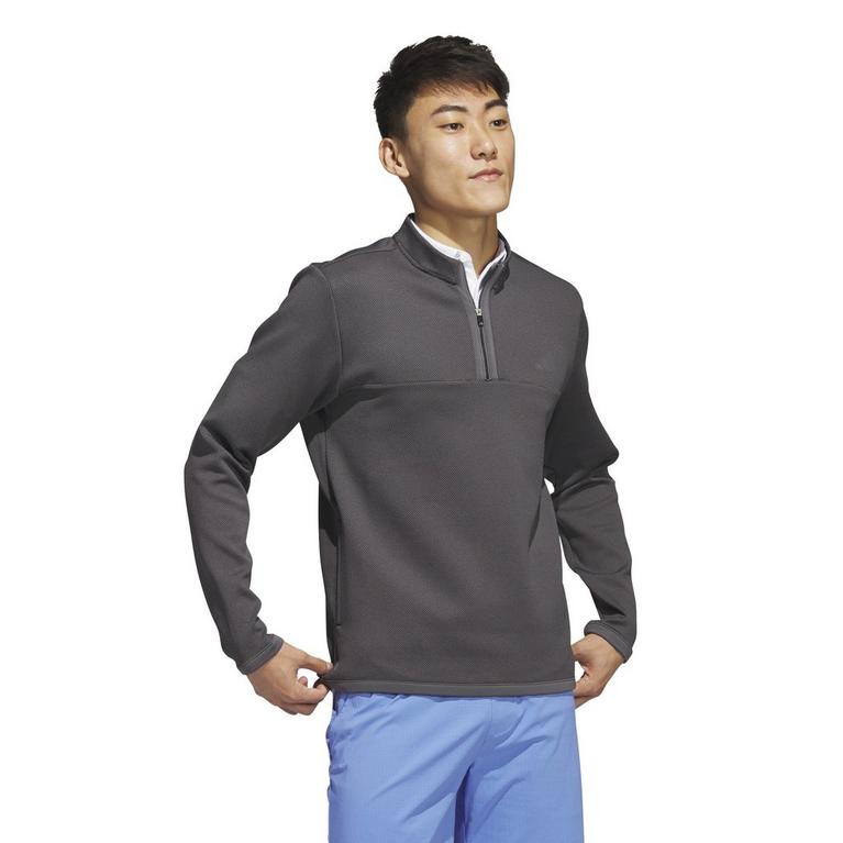 Gris carbone - adidas - Microdot 1/4 Zip Golf Sweatshirt Mens - 4
