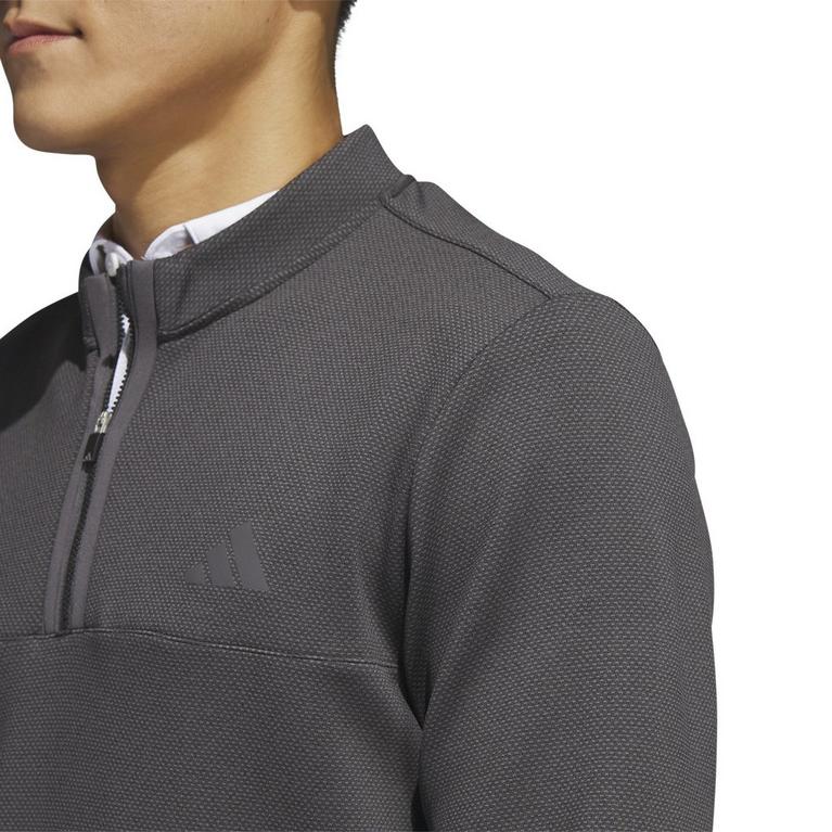 Gris carbone - adidas - Microdot 1/4 Zip Golf Sweatshirt Mens - 5