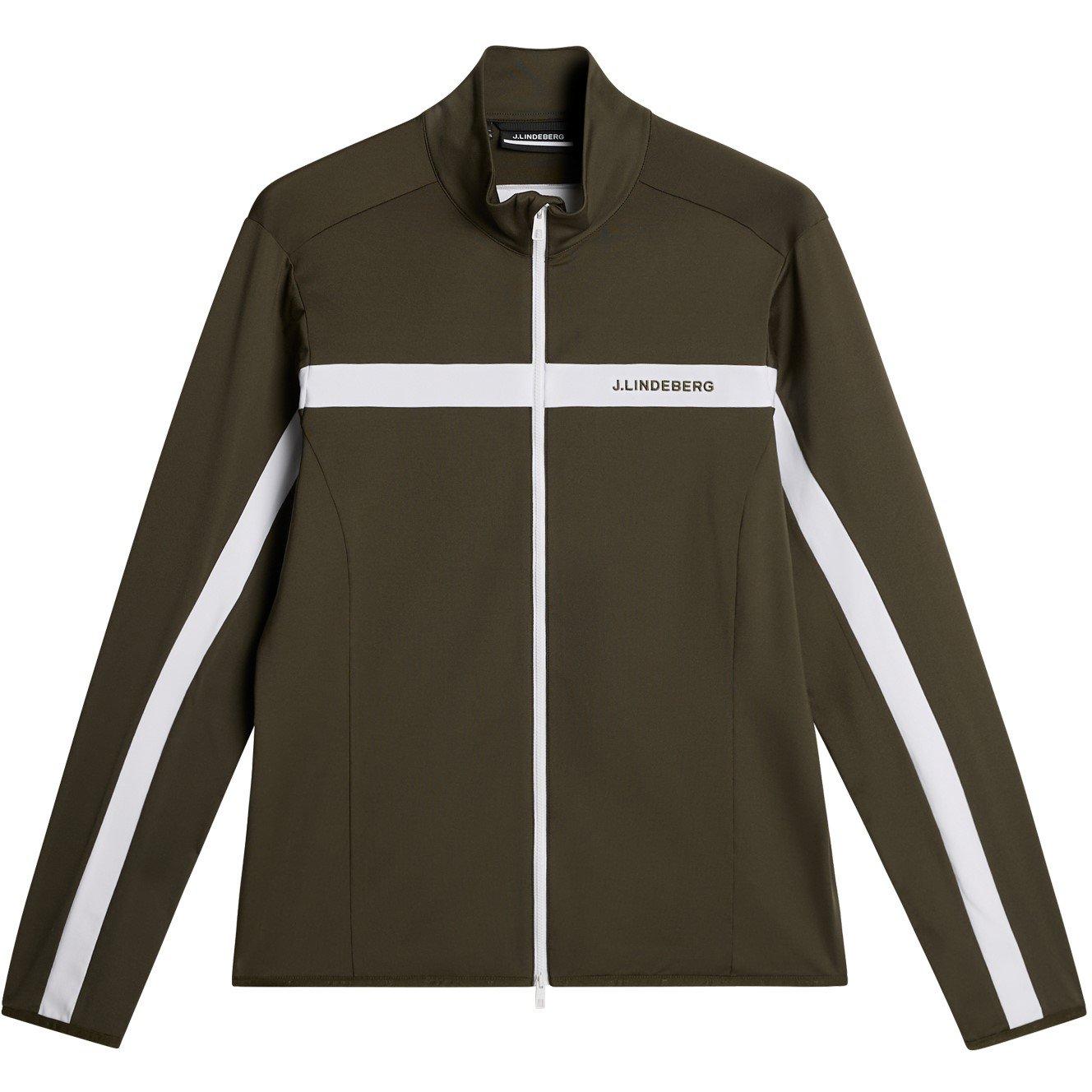 J Lindeberg Golf Men's Jarvis Mid Layer Pullover - Forest Green - Small