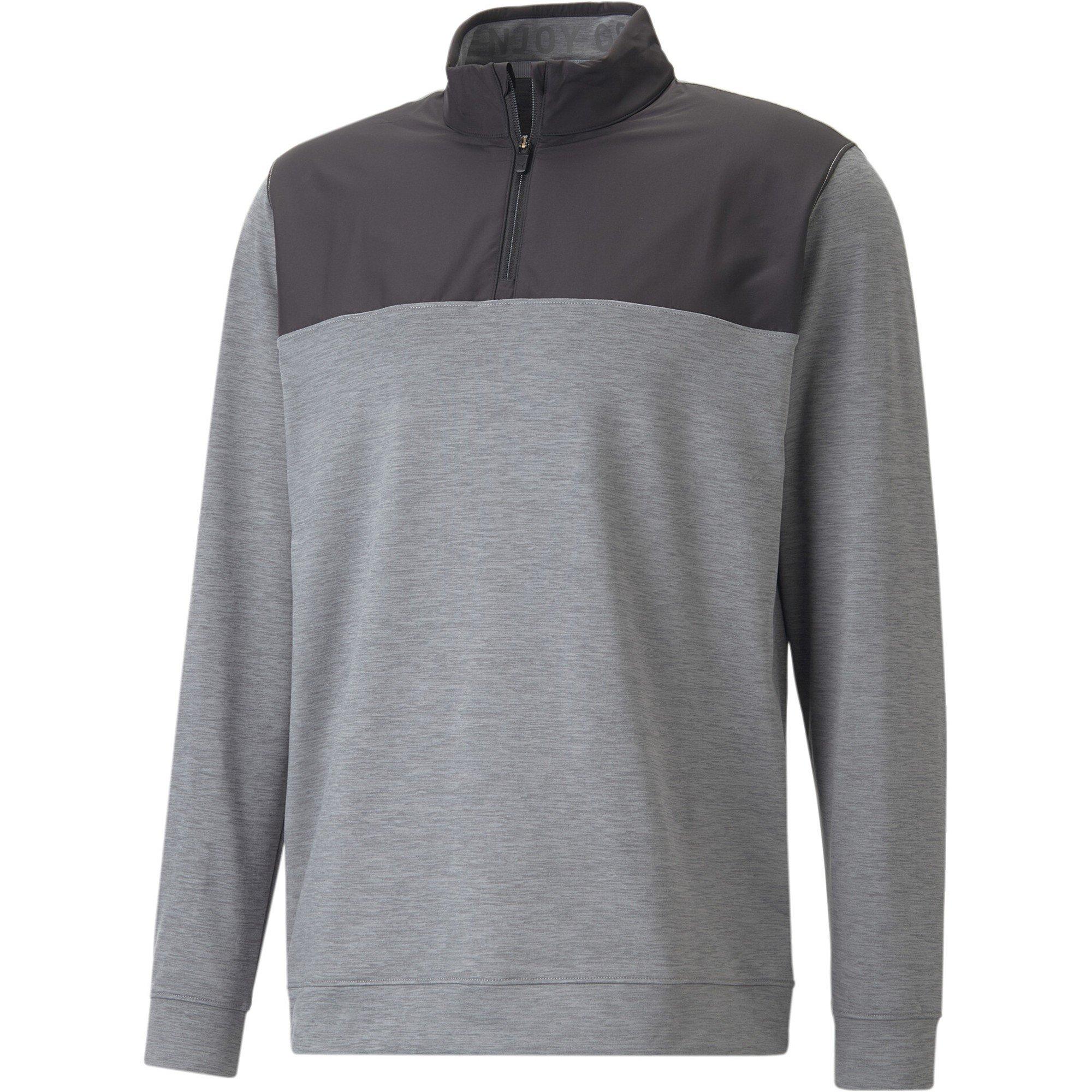 Black - Puma - Puma Cloudspun Colorblock 1/4 Zip Jumper Mens - 1