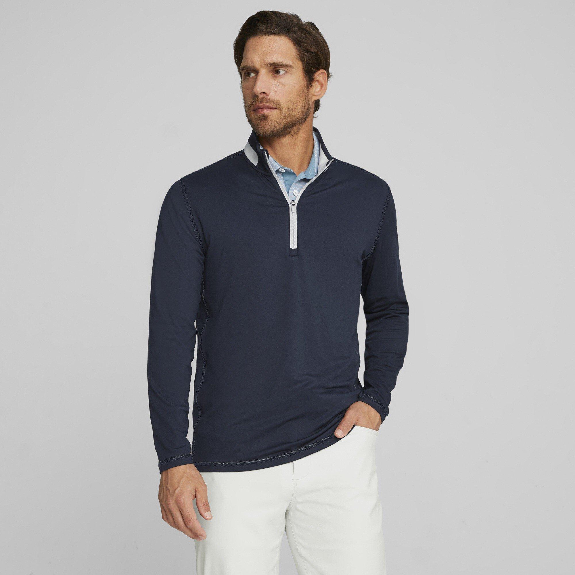 Navy/Ash Gray - Puma - Puma Lightweight 1/4 Zip Jumper Mens - 3