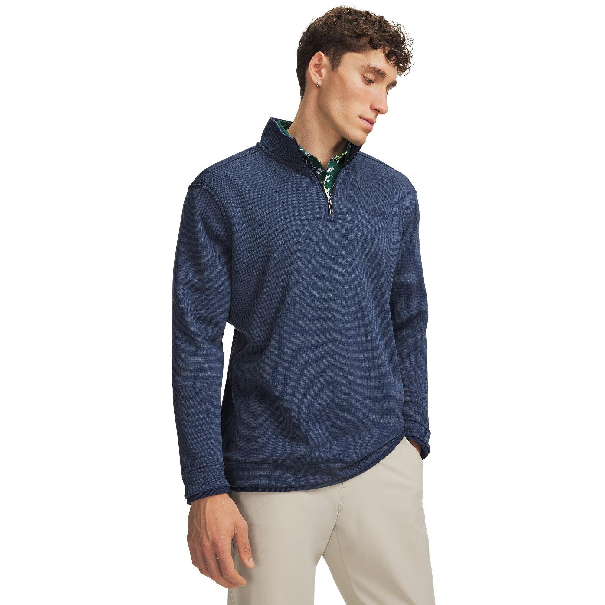 Under Armour Men's Sweater Fleece Quarter Zip Pullover - Academy Blue - L