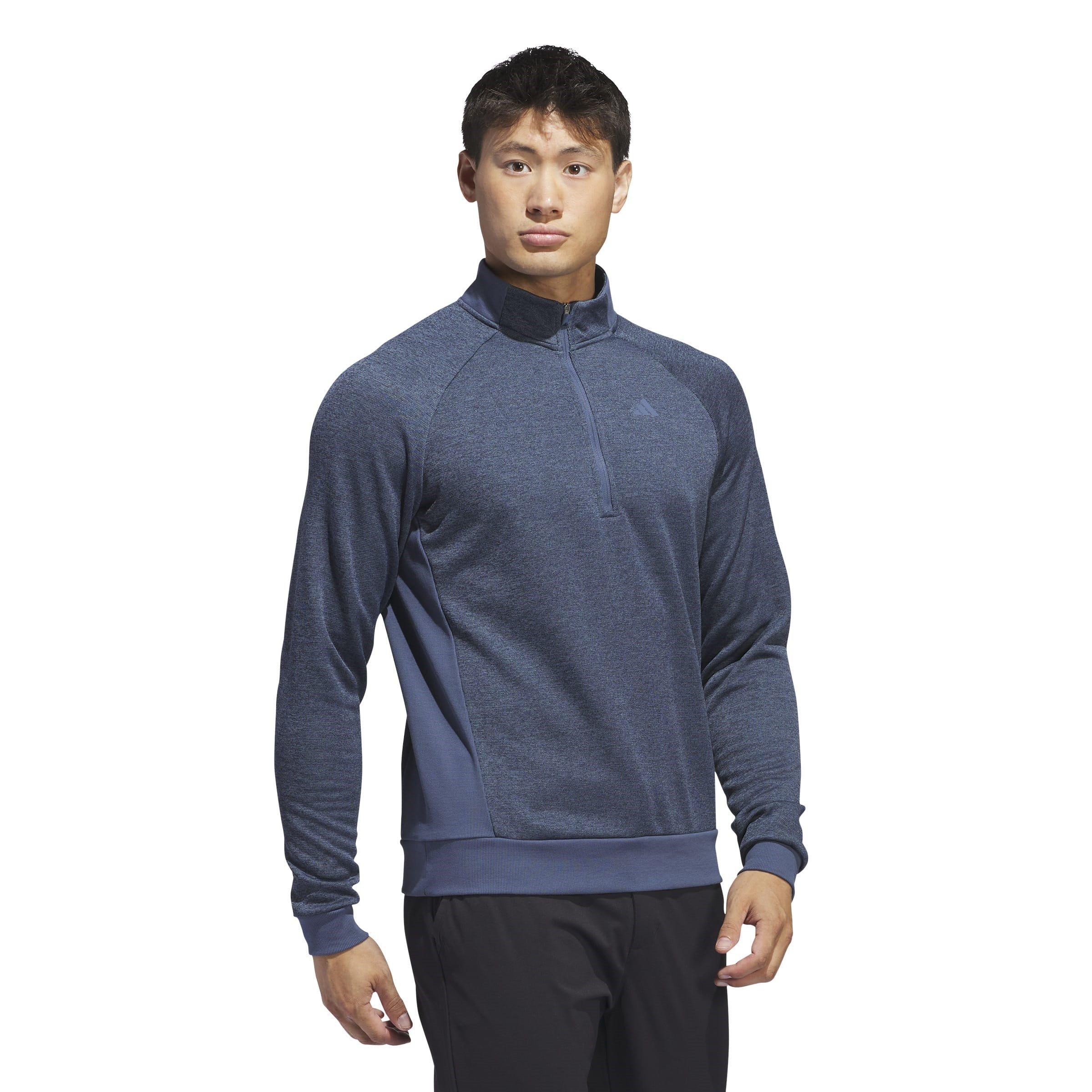 Collegiate Navy - adidas - Men's Dwr Zipped Pullover Jumper, Black - 4