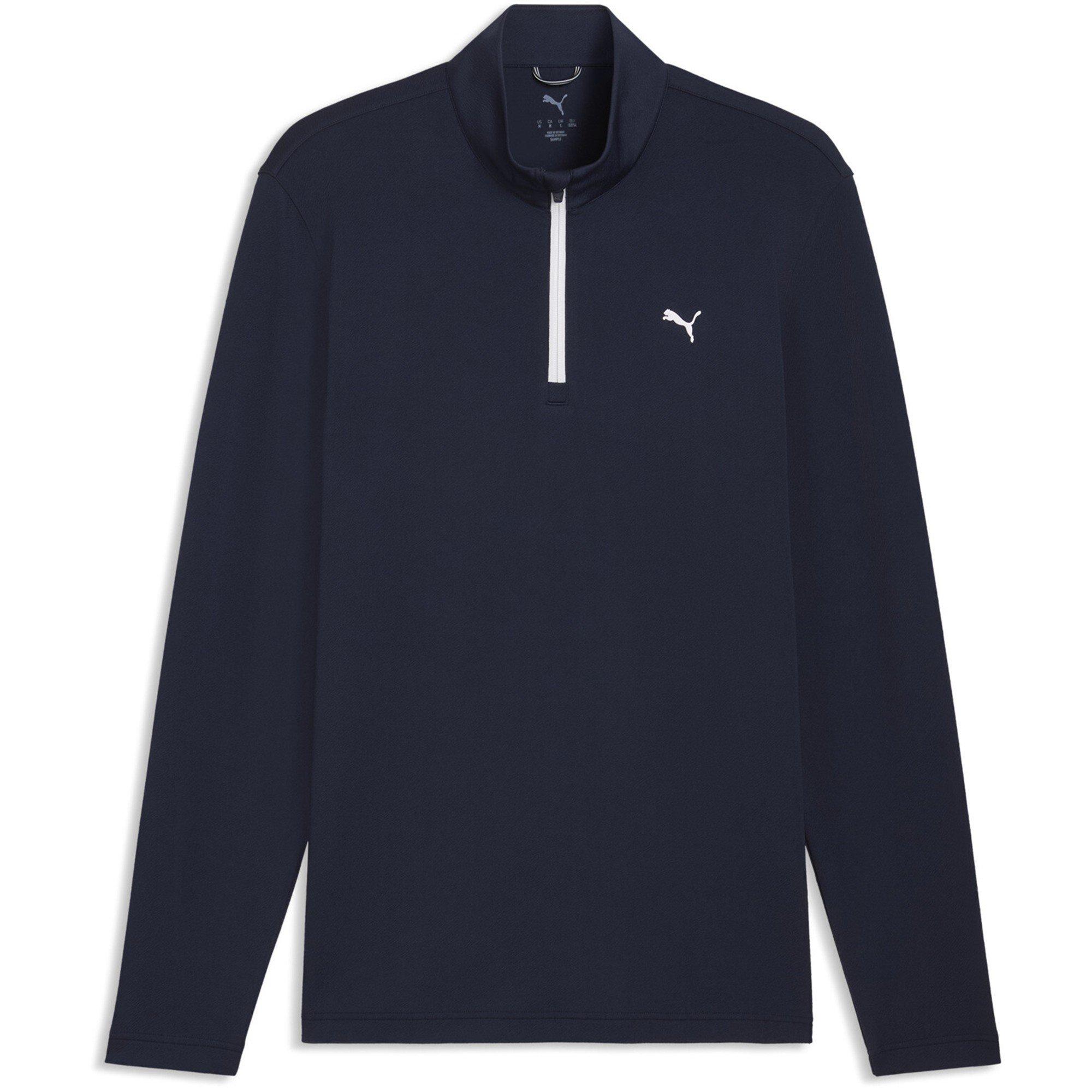 Deep Navy-White - Puma - Men's Pure 3.0 Texture Quarter Zip Jumper - 1