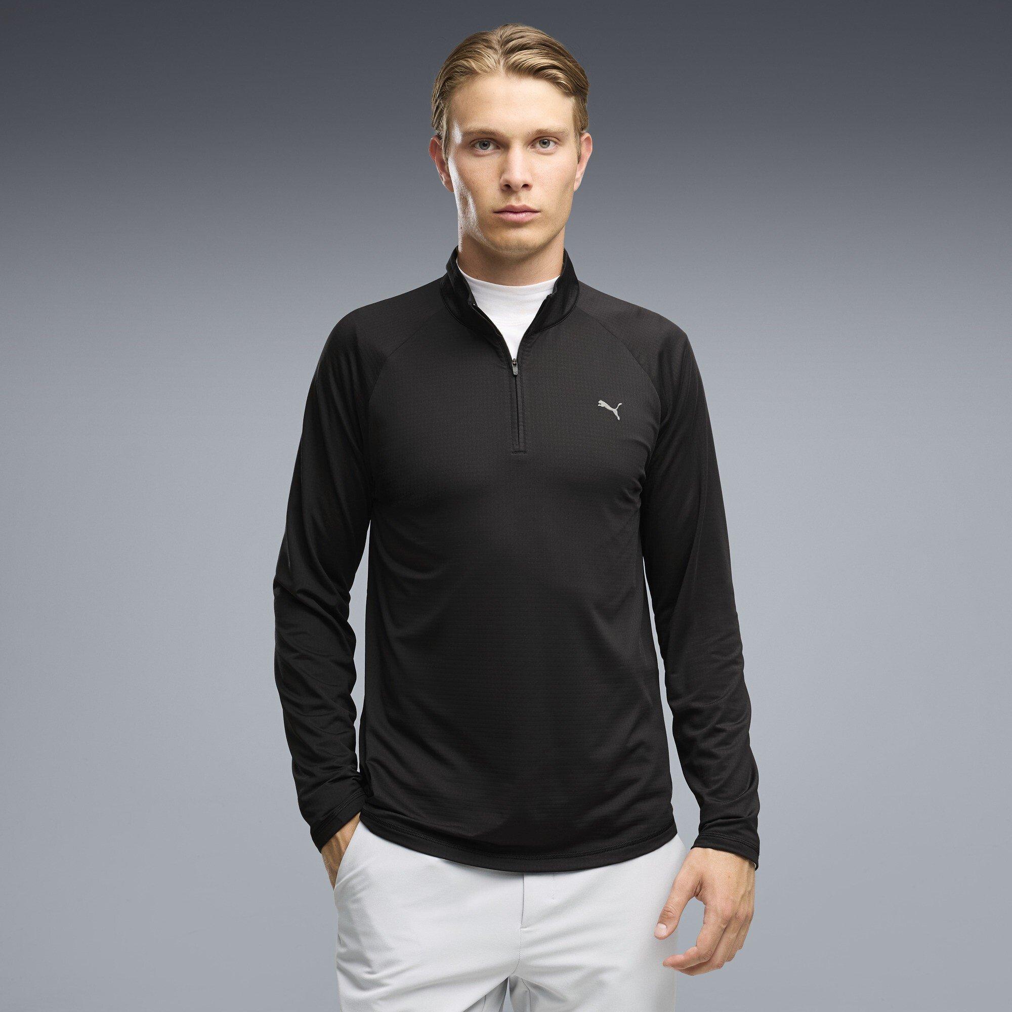 Black - Puma - Men's Pure Grid 1/4 Zip Pullover - 3