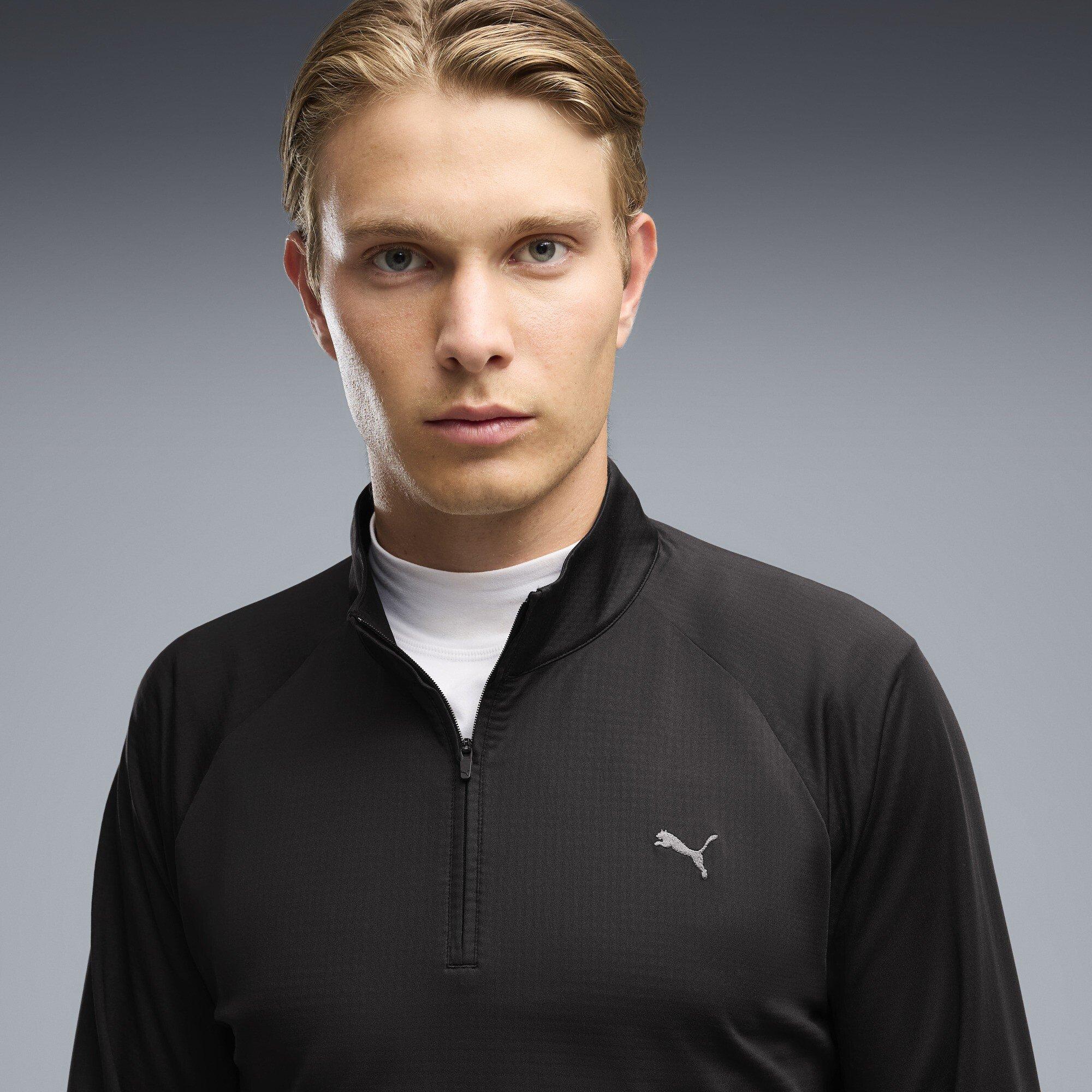 Black - Puma - Men's Pure Grid 1/4 Zip Pullover - 5